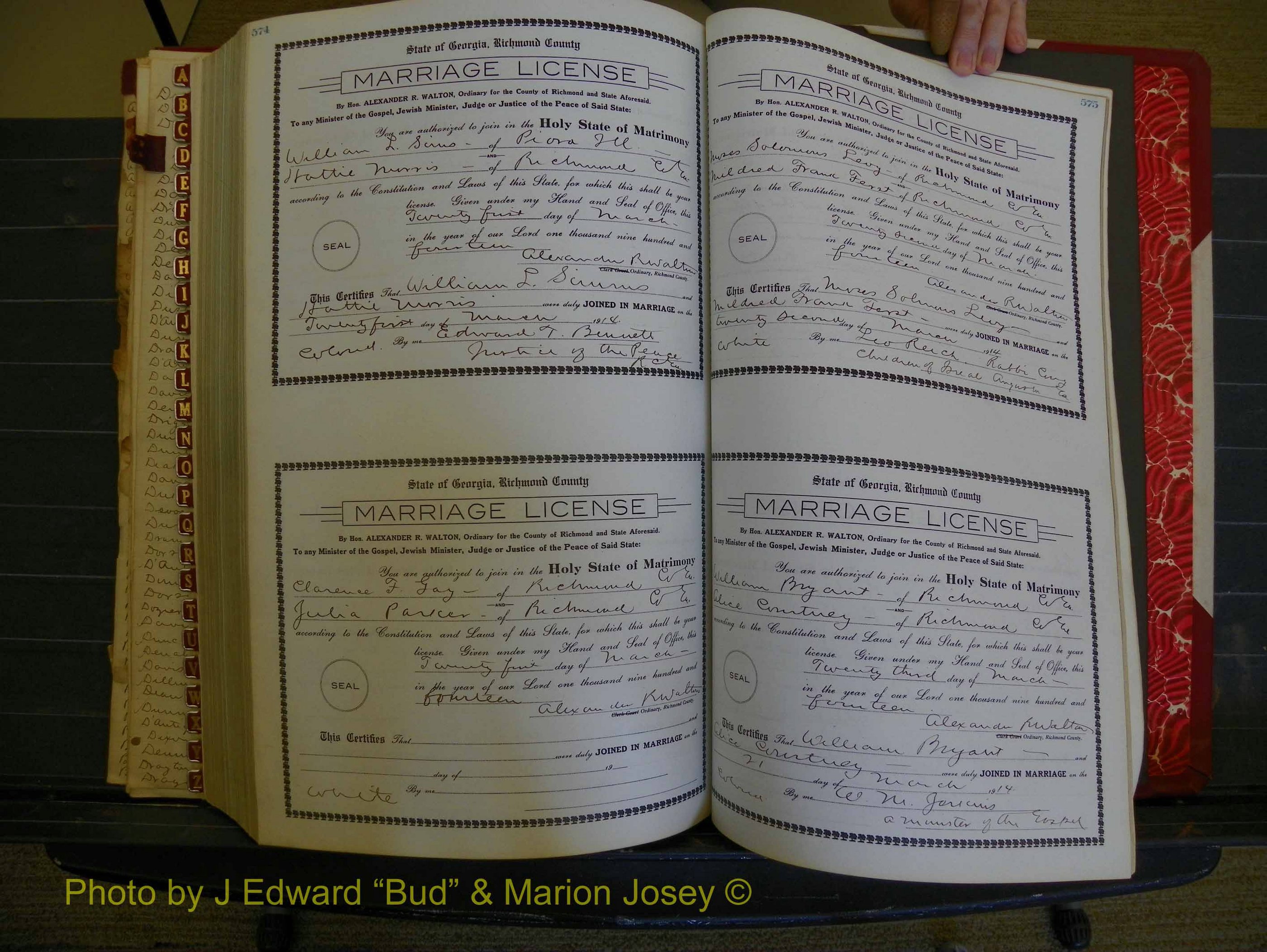 Richmond Marriages, Book HH, 1912-1914 P 574-575.JPG