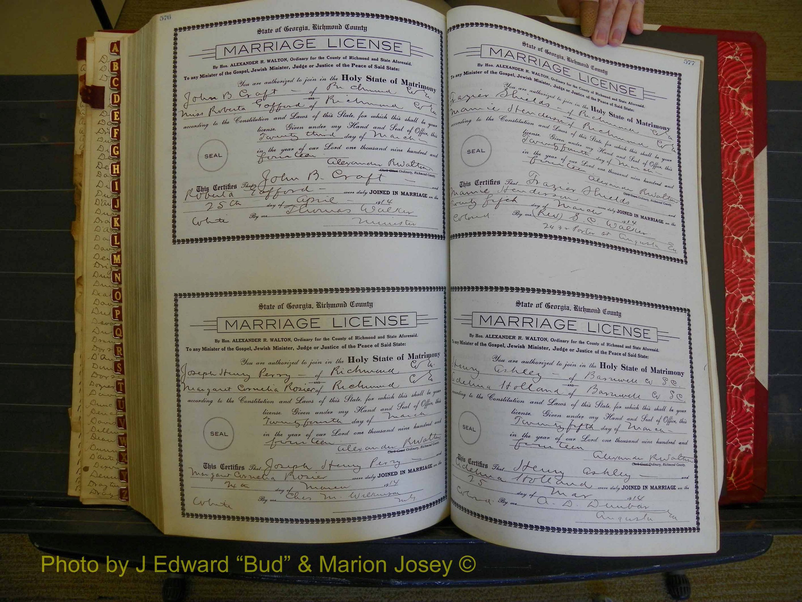Richmond Marriages, Book HH, 1912-1914 P 576-577.JPG