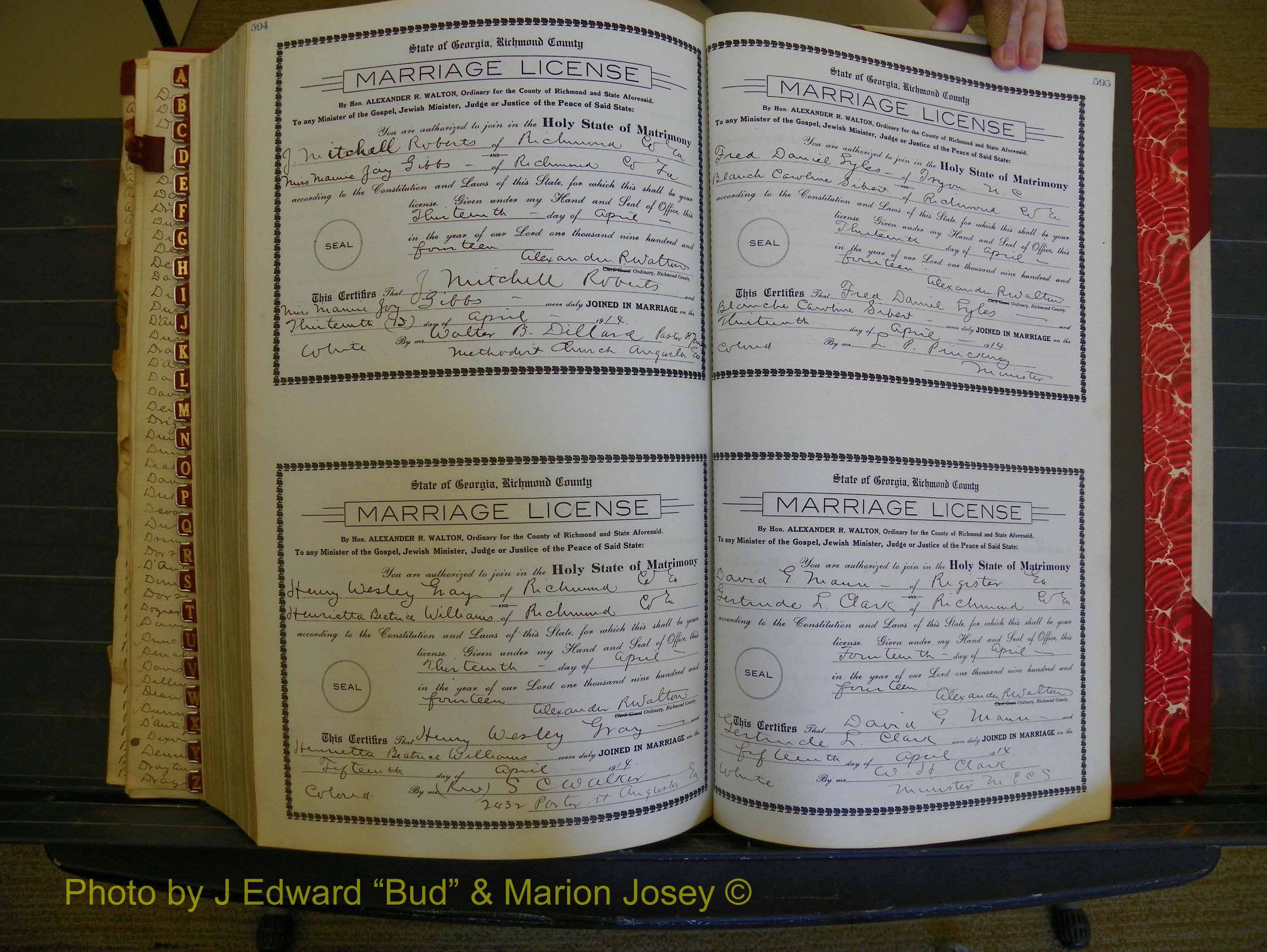 Richmond Marriages, Book HH, 1912-1914 P 594-595.JPG