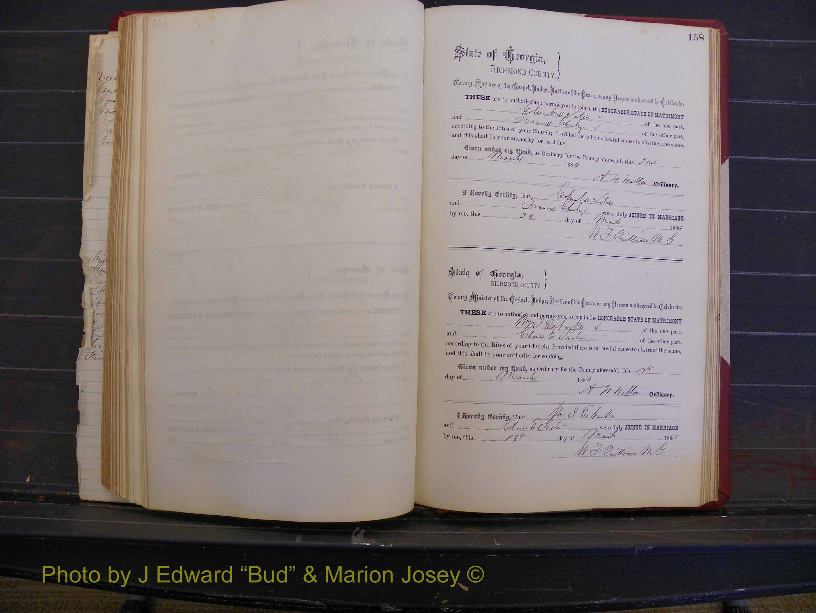 Richmond Marriages, Book M, 1880-1883 P 158.JPG