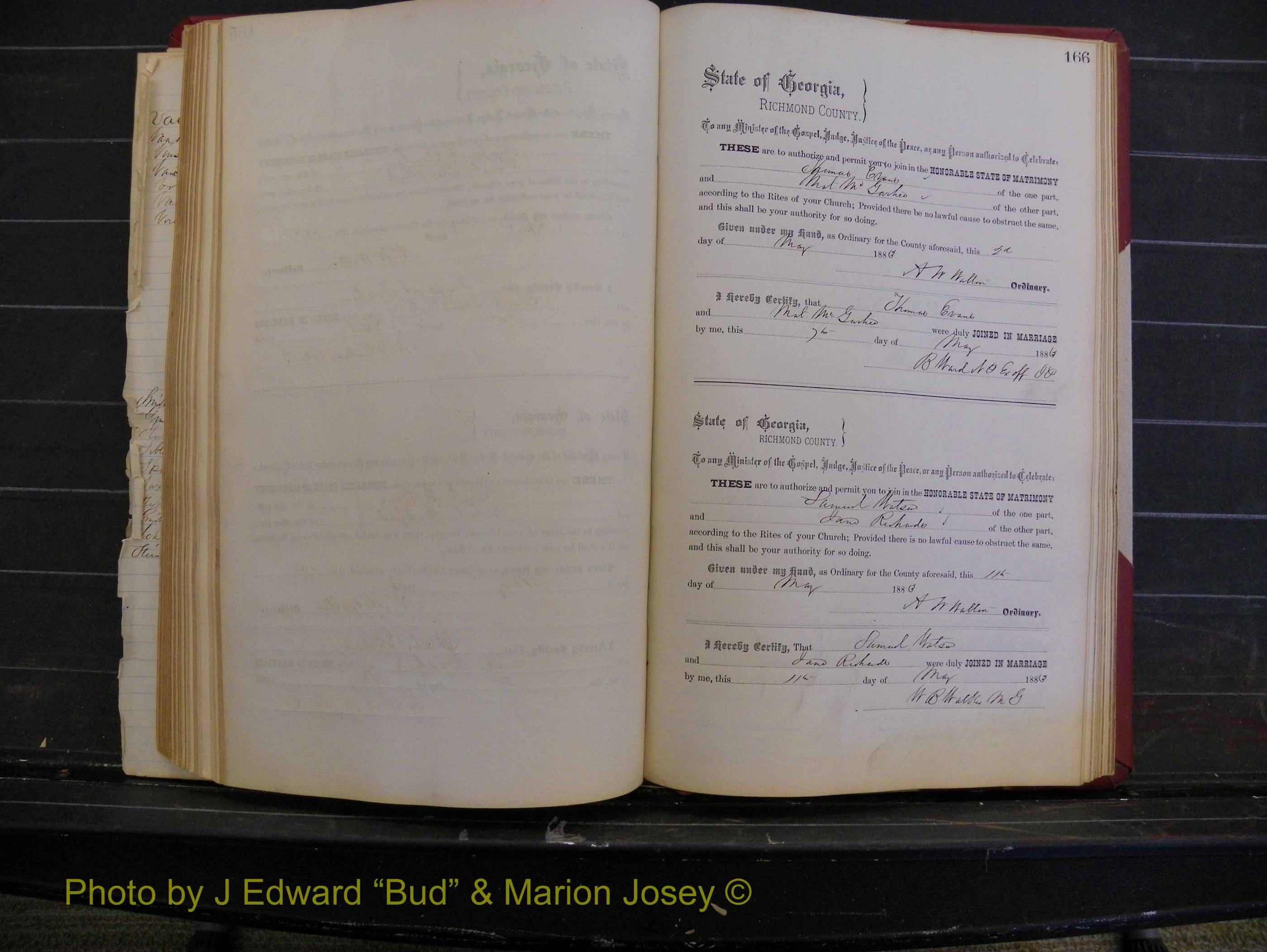 Richmond Marriages, Book M, 1880-1883 P 166.JPG