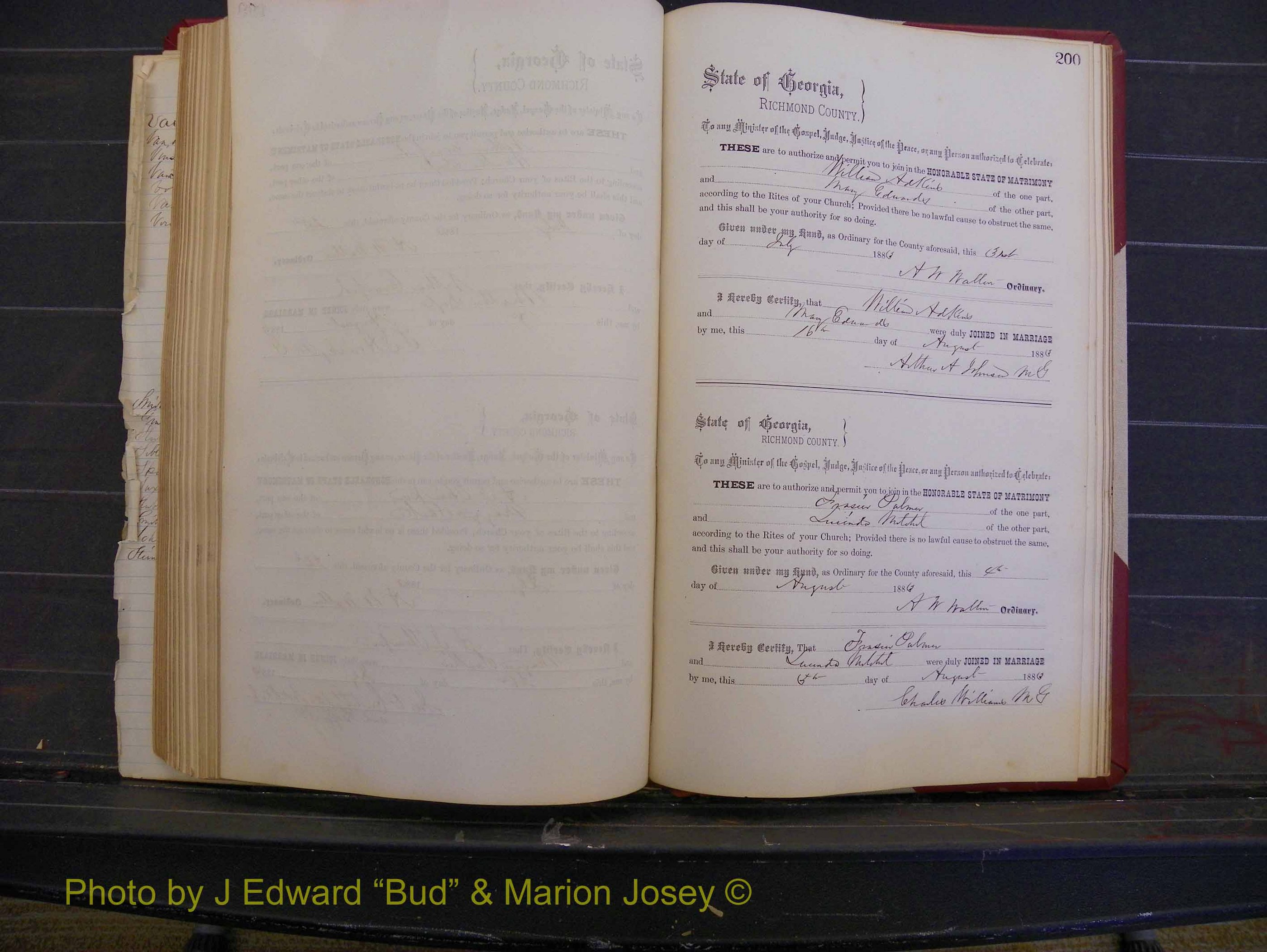 Richmond Marriages, Book M, 1880-1883 P 200.JPG