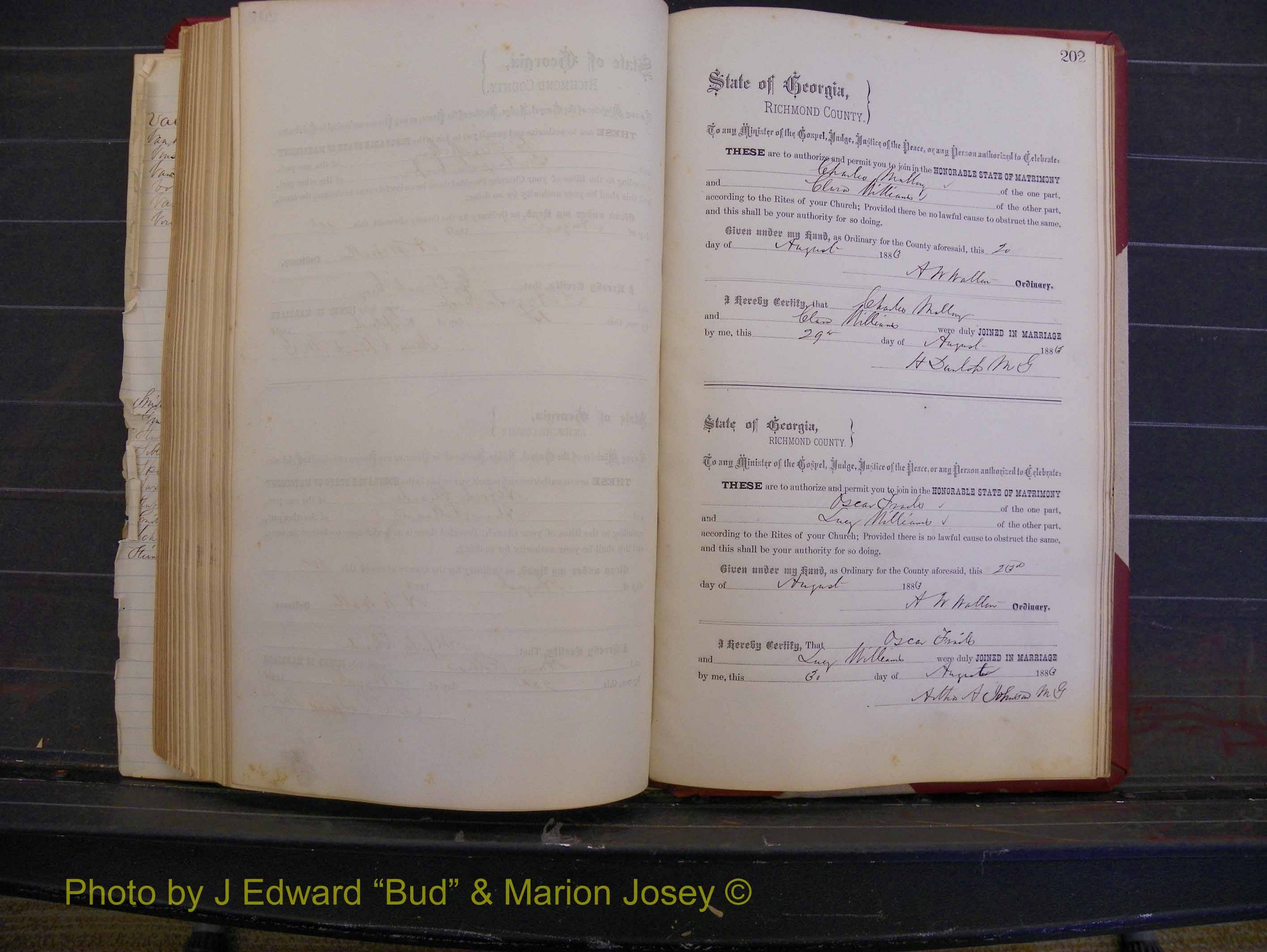 Richmond Marriages, Book M, 1880-1883 P 202.JPG