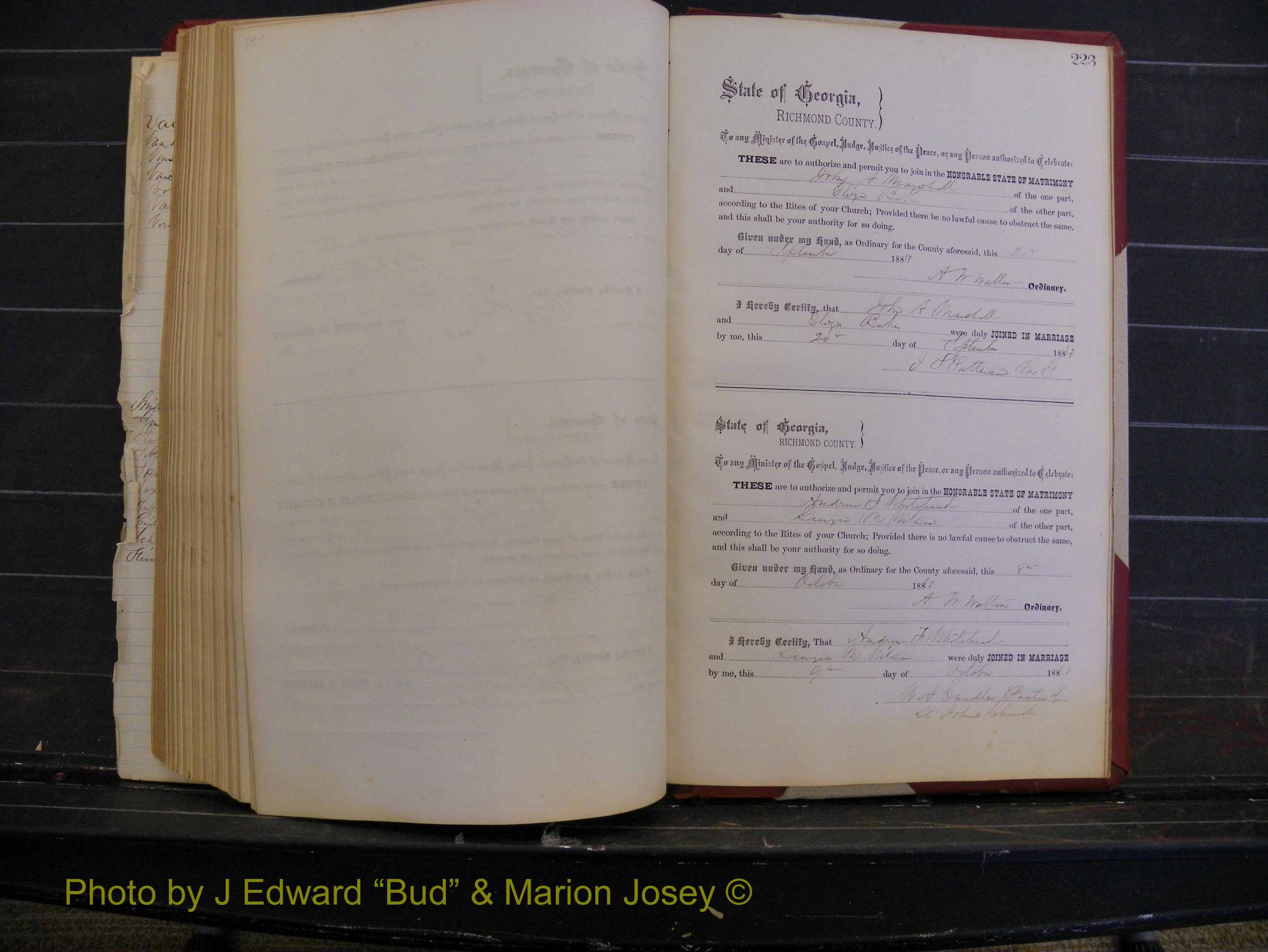 Richmond Marriages, Book M, 1880-1883 P 223.JPG