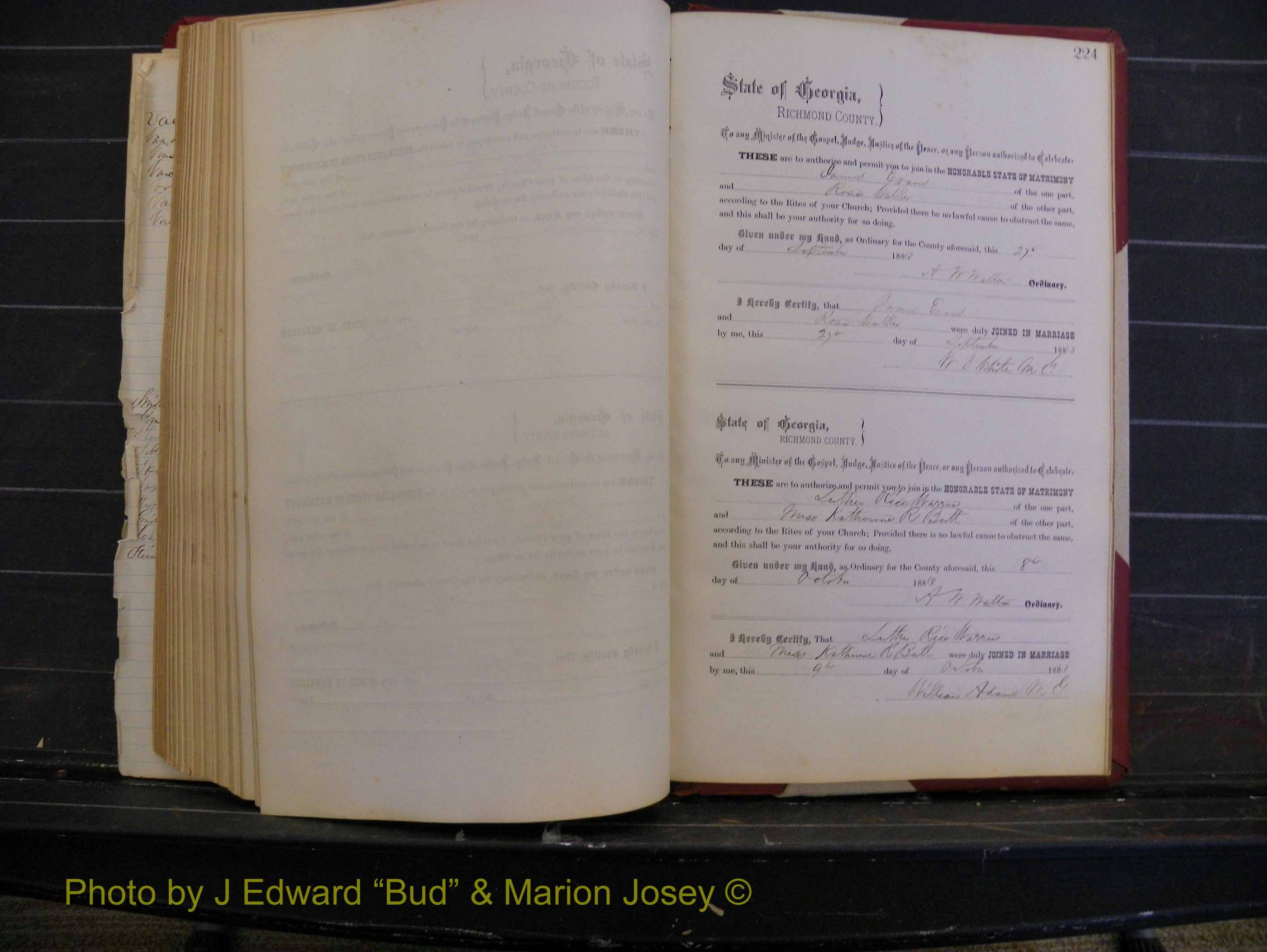 Richmond Marriages, Book M, 1880-1883 P 224.JPG