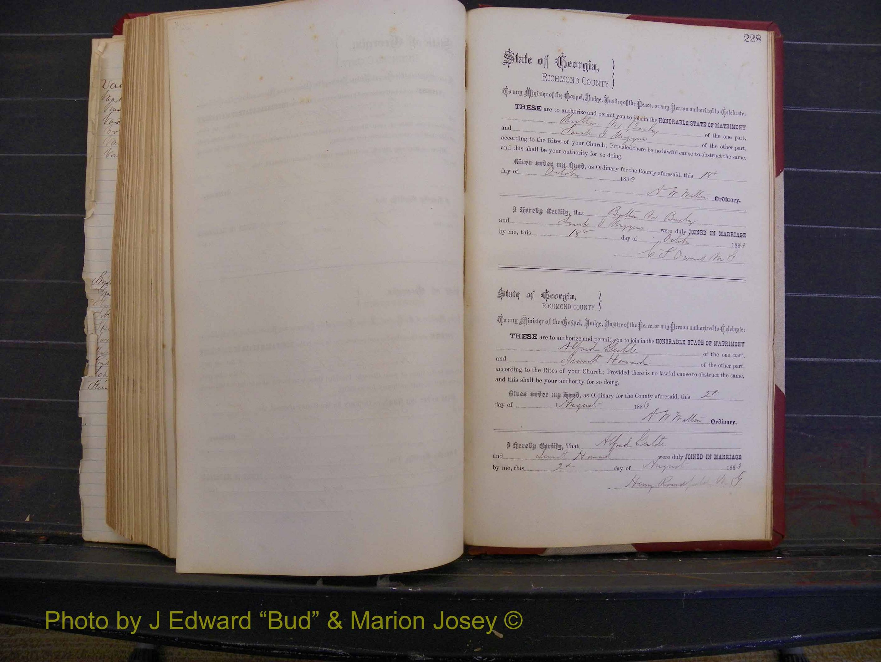 Richmond Marriages, Book M, 1880-1883 P 228.JPG