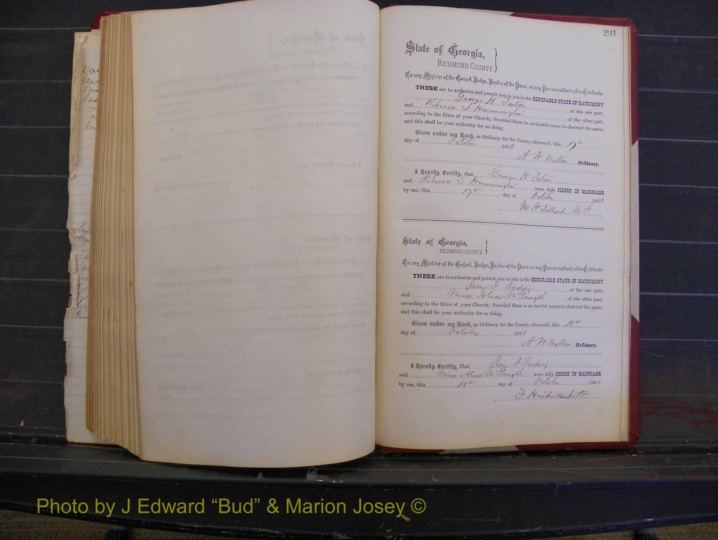 Richmond Marriages, Book M, 1880-1883 P 231.JPG