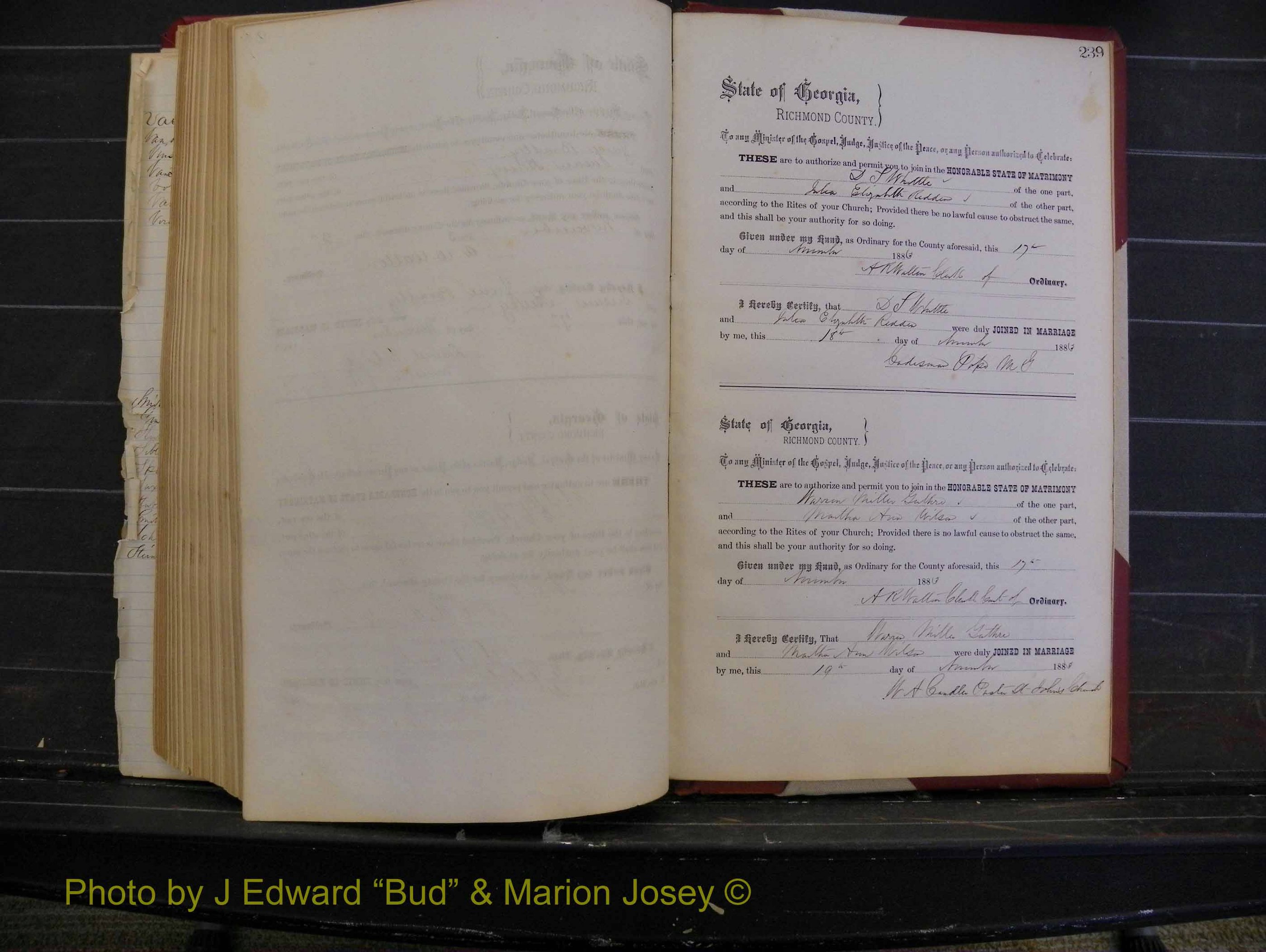 Richmond Marriages, Book M, 1880-1883 P 239.JPG