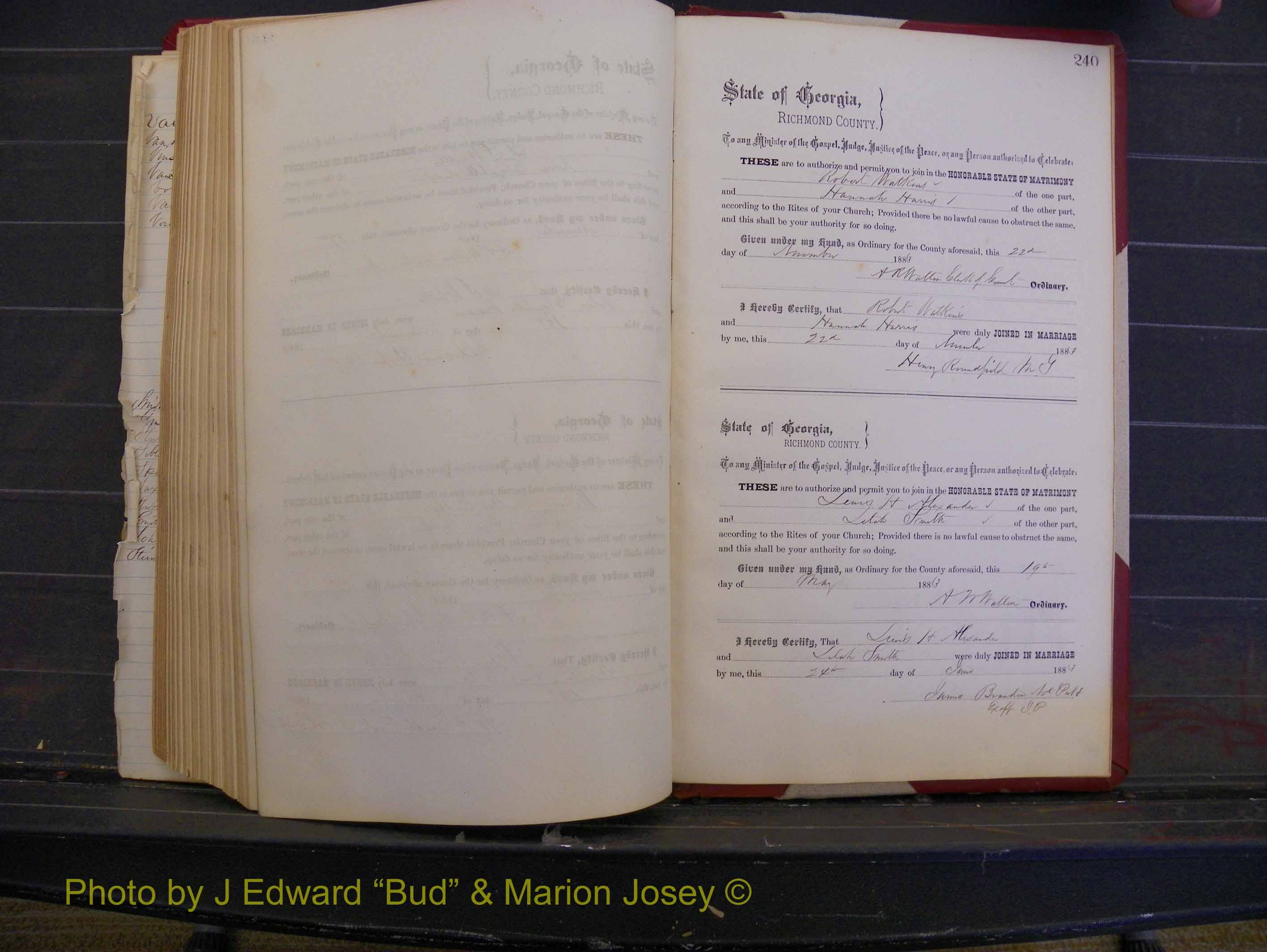 Richmond Marriages, Book M, 1880-1883 P 240.JPG