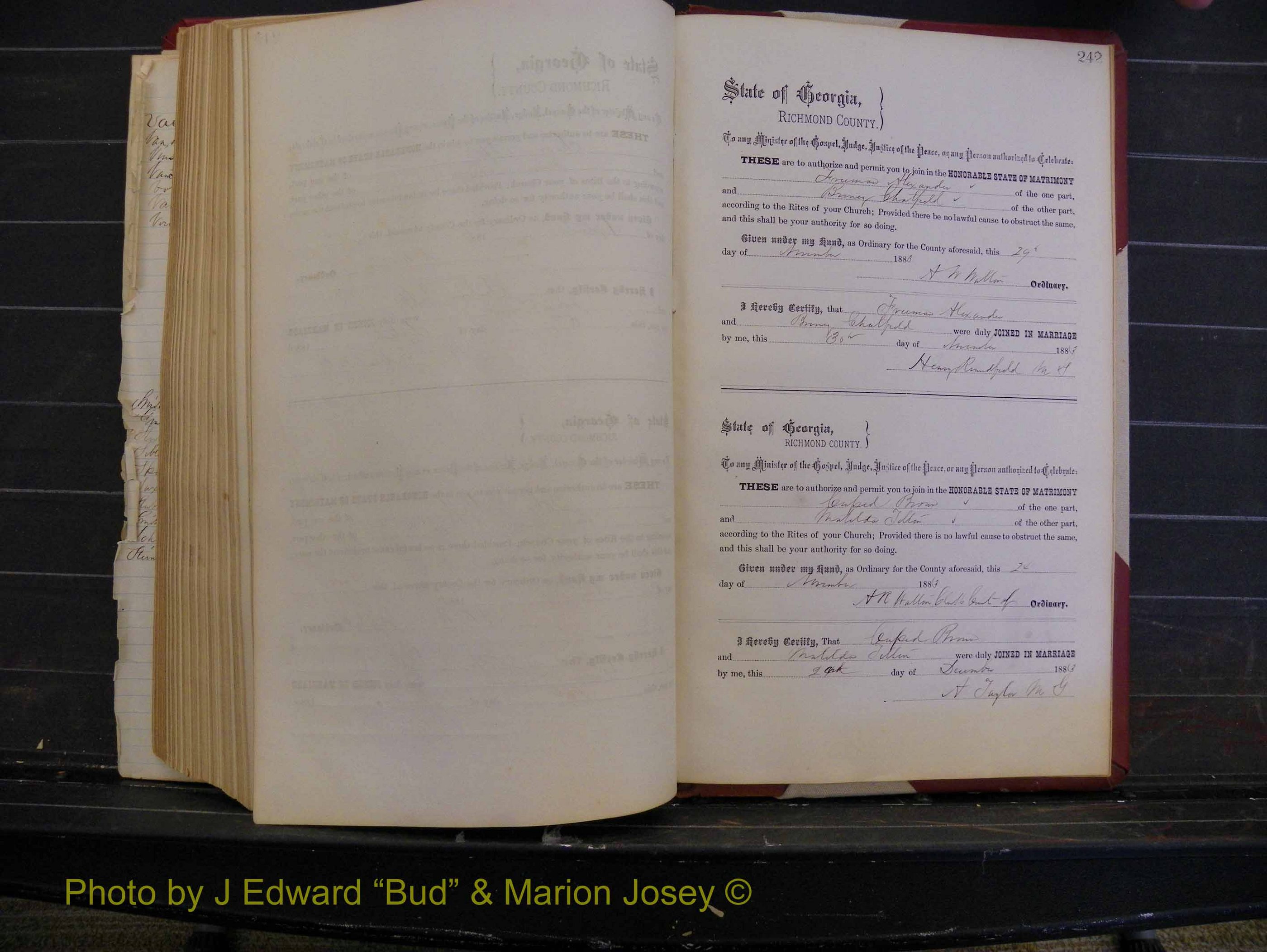 Richmond Marriages, Book M, 1880-1883 P 242.JPG