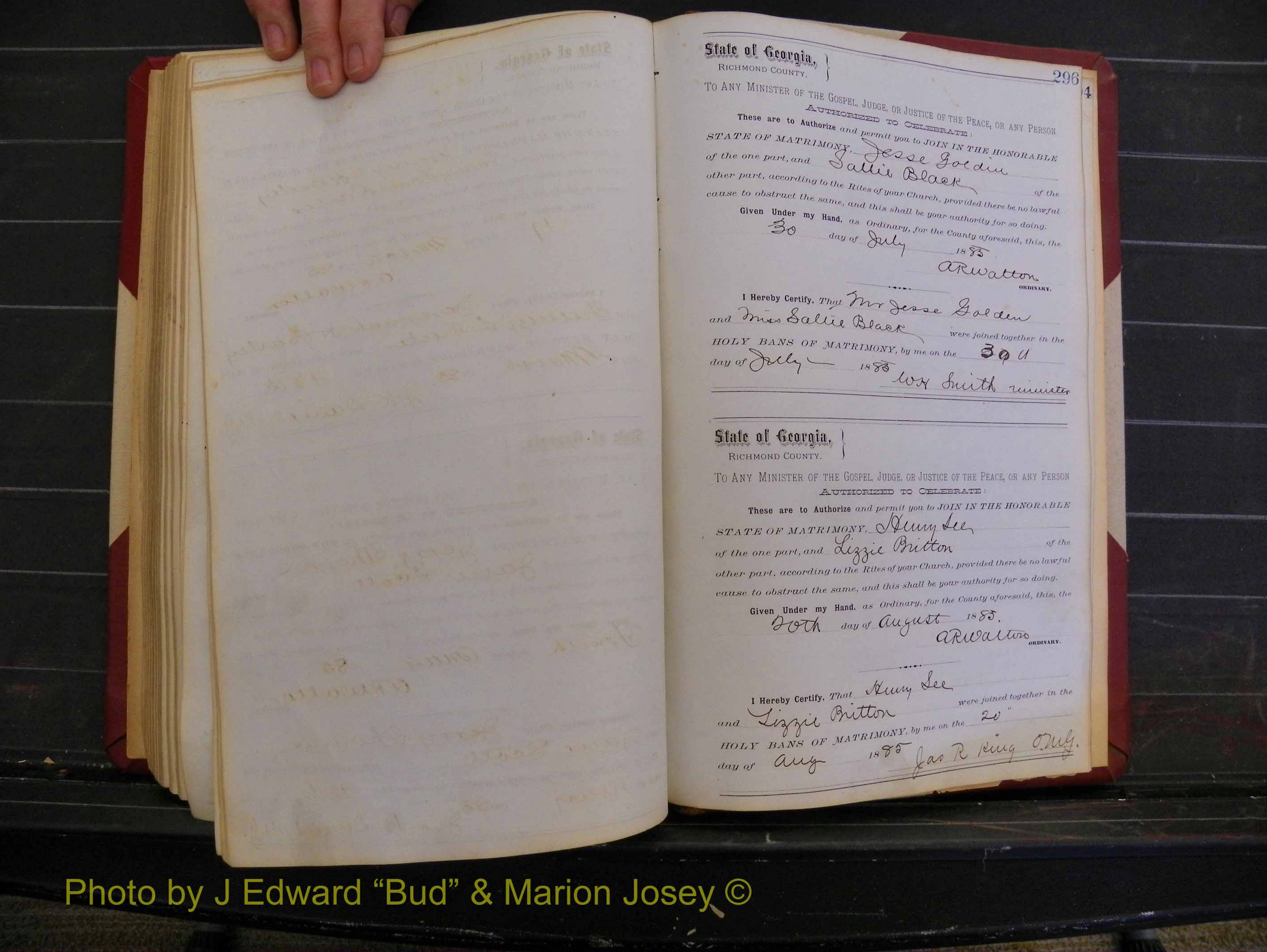Richmond Marriages, Book N, 1878-1885 P 296.JPG