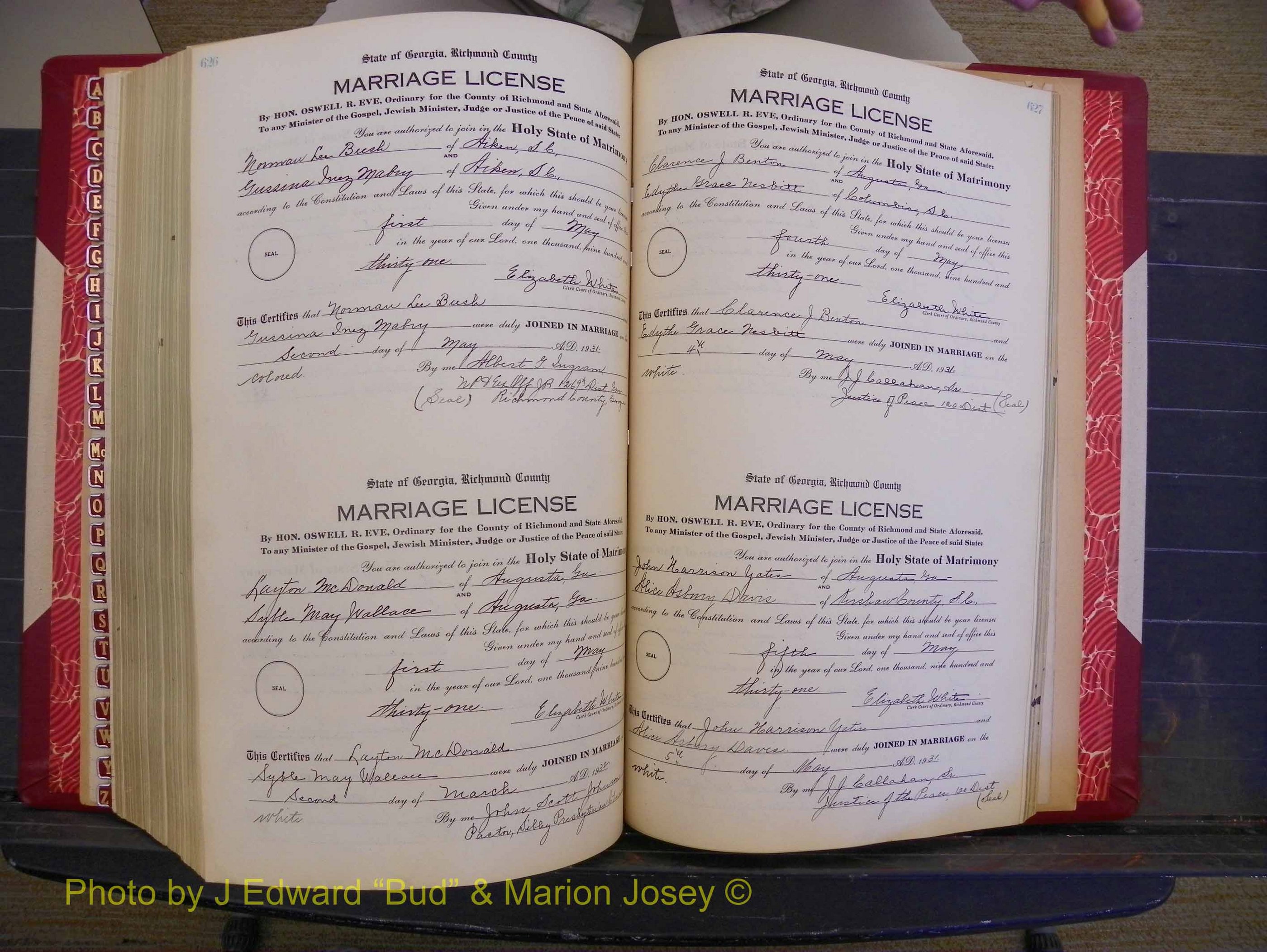 Richmond Marriages, Book SS, 1927-1932 P 626-627.JPG