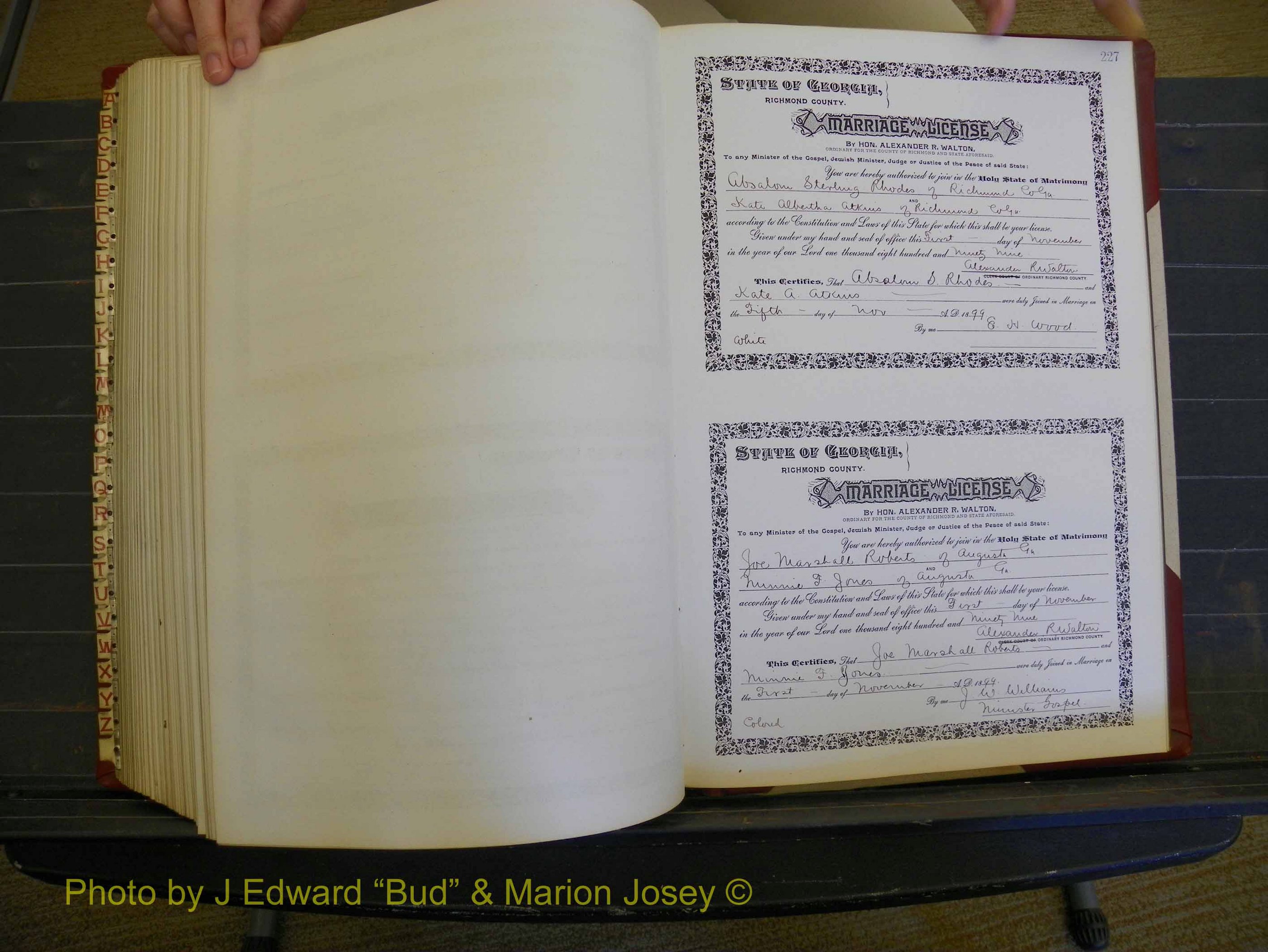 Richmond Marriages, Book W, 1898-1899 P 227.JPG