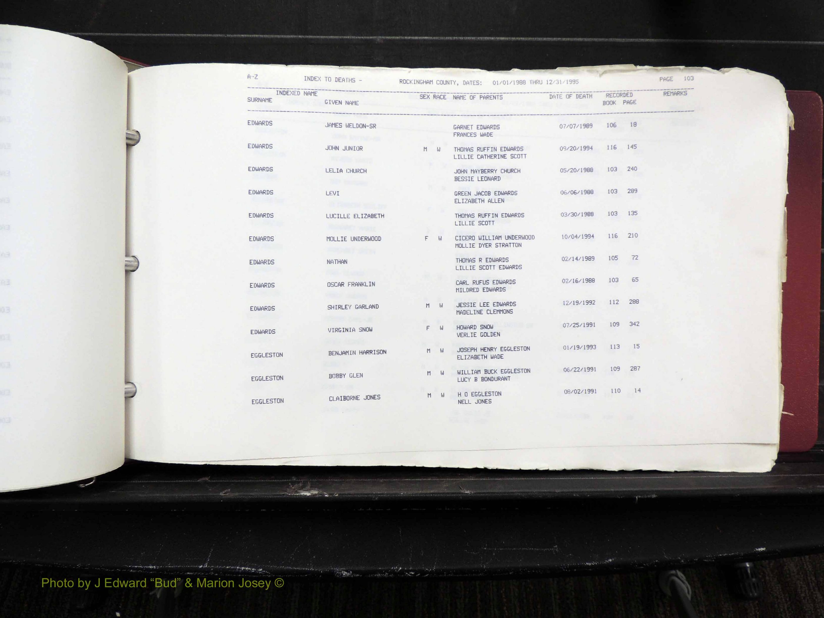 Rockingham Co, NC, Marriages, Births & Deaths 10166.JPG