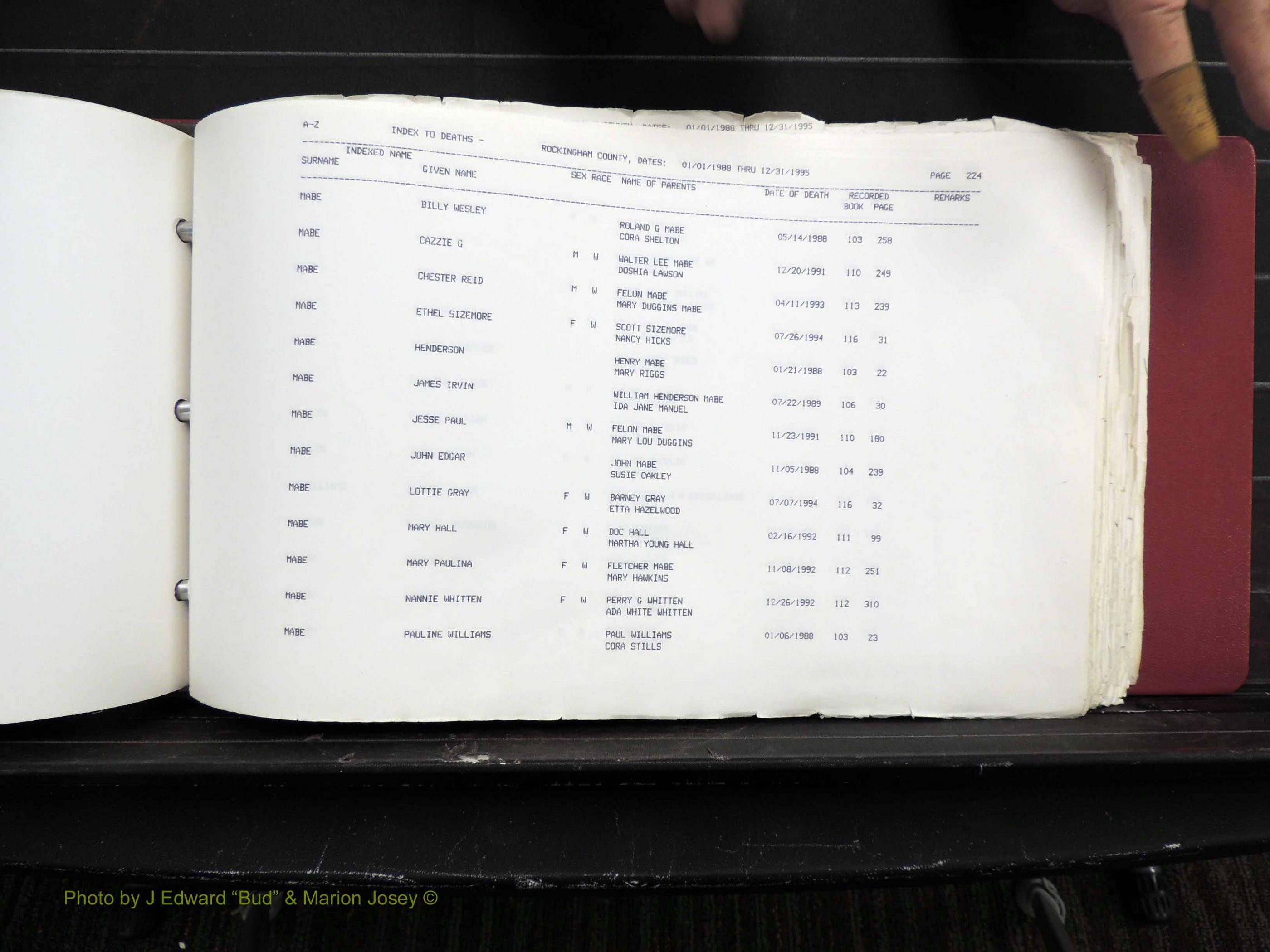 Rockingham Co, NC, Marriages, Births & Deaths 10287.JPG