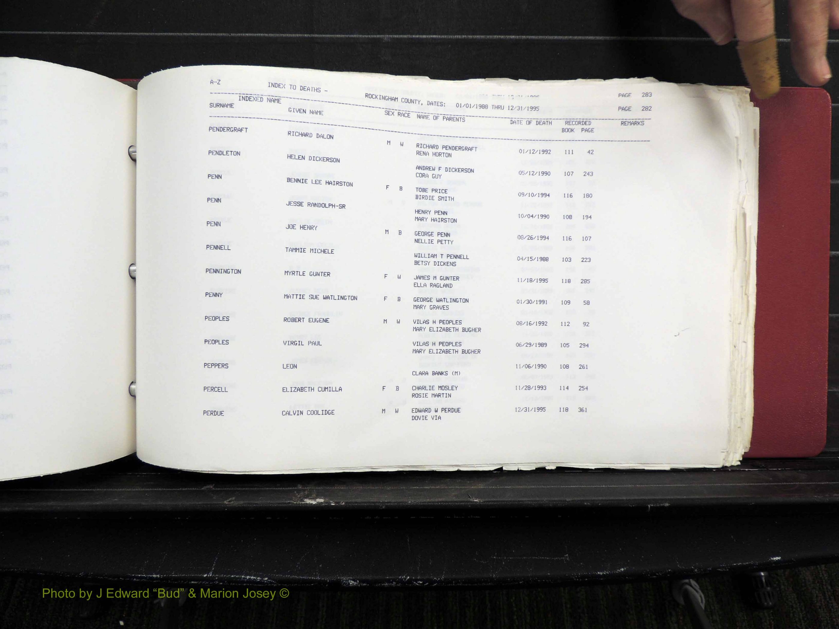 Rockingham Co, NC, Marriages, Births & Deaths 10345.JPG