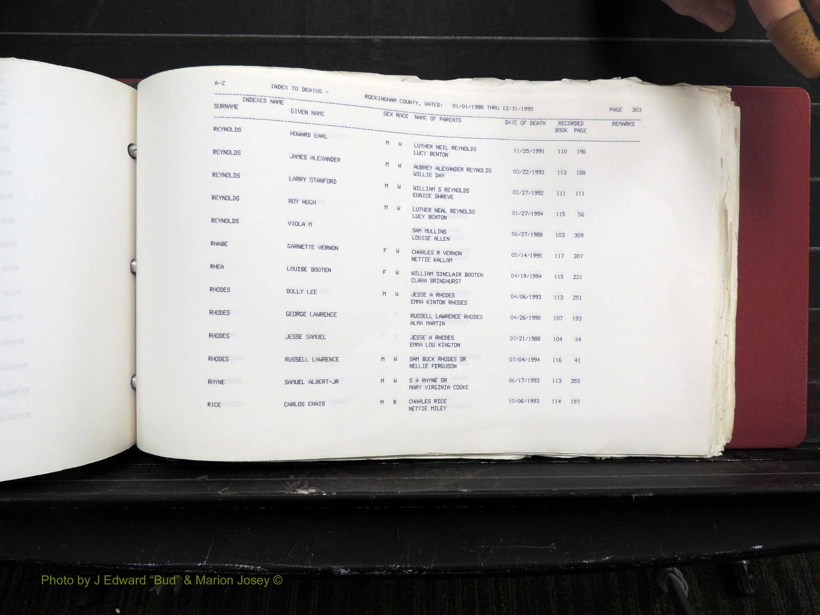Rockingham Co, NC, Marriages, Births & Deaths 10366.JPG