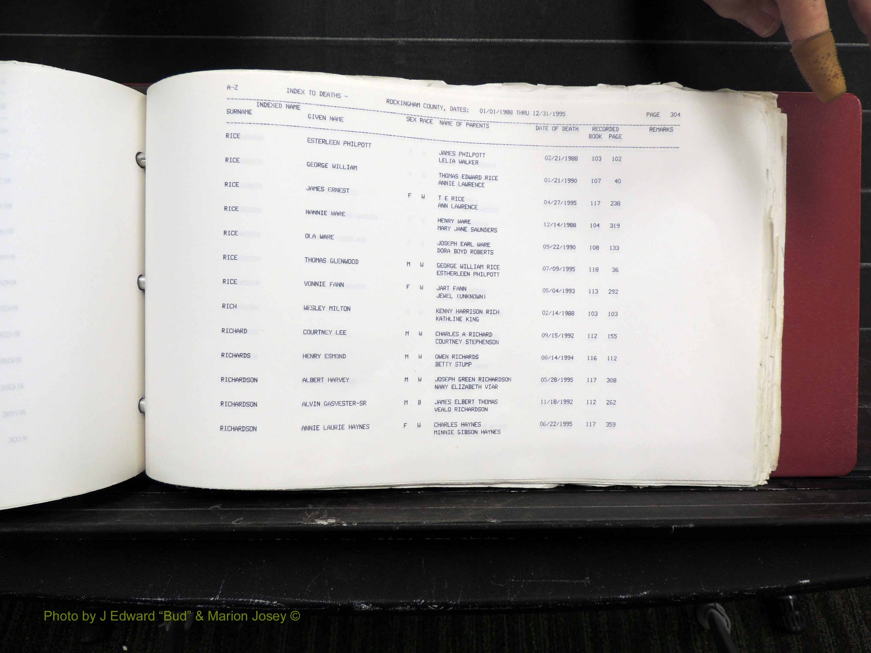 Rockingham Co, NC, Marriages, Births & Deaths 10367.JPG