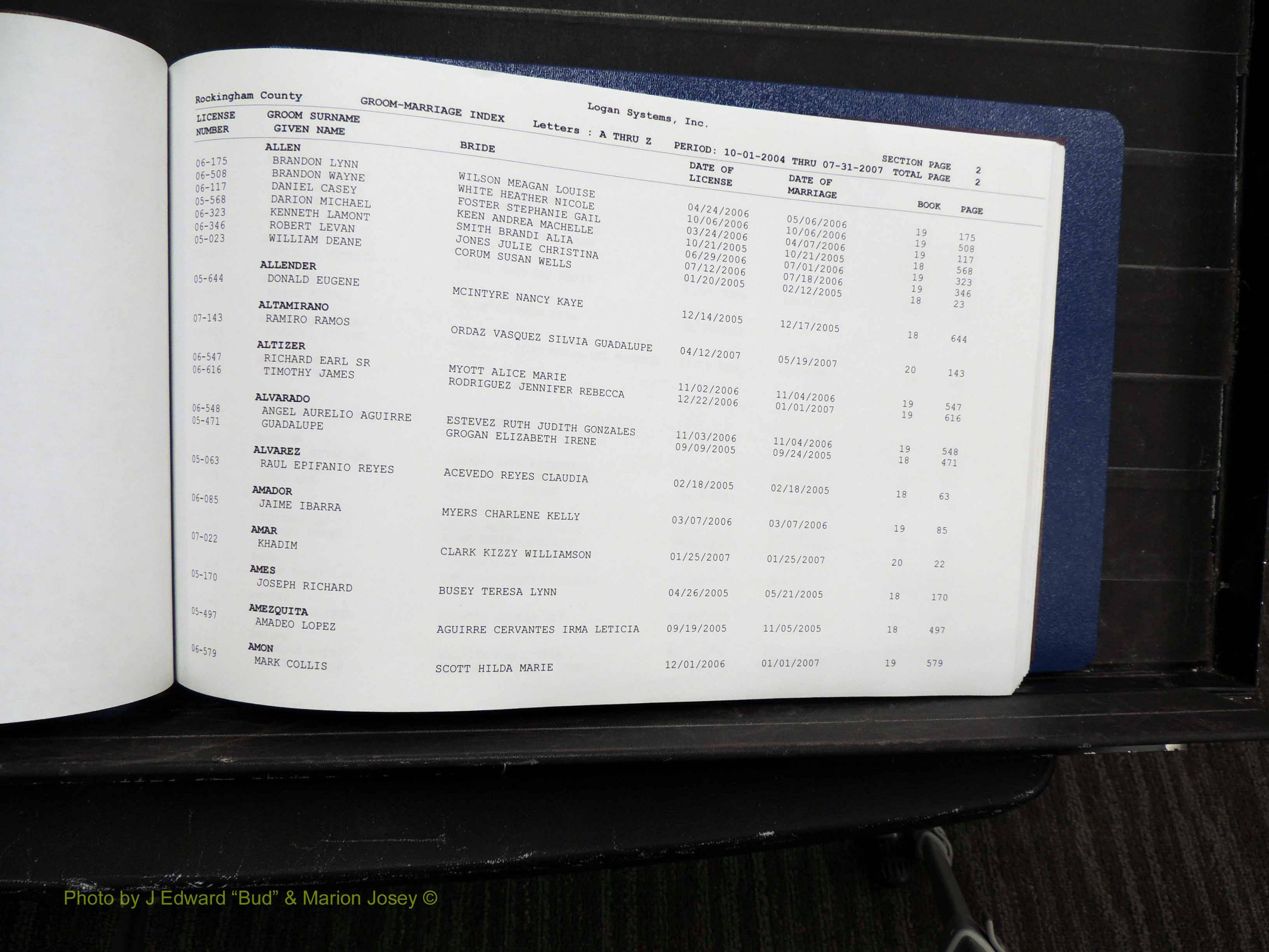 Rockingham Co, NC, Marriages, Male, A-Z, 2004-2012 (104).JPG