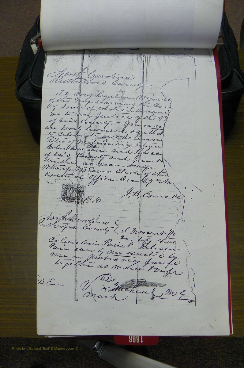 Rutherford Co, NC, Marriages 1865 - 1867 (20).JPG