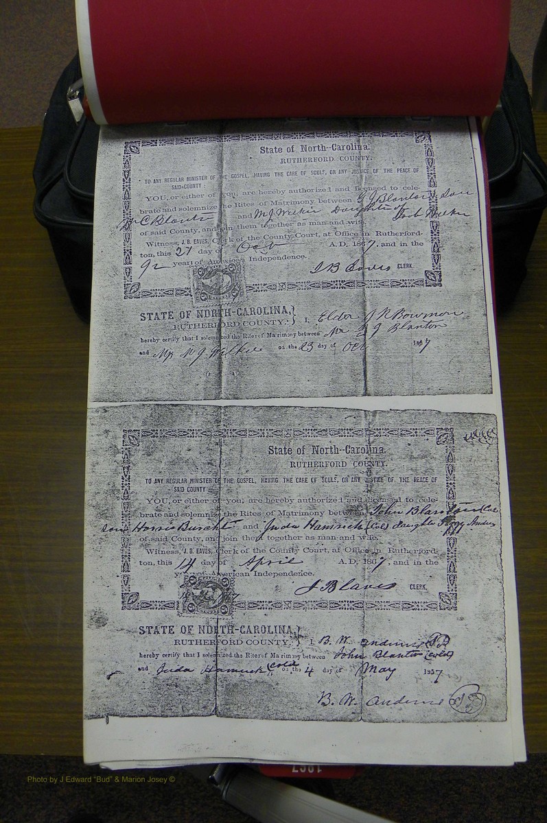 Rutherford Co, NC, Marriages 1865 - 1867 (22).JPG