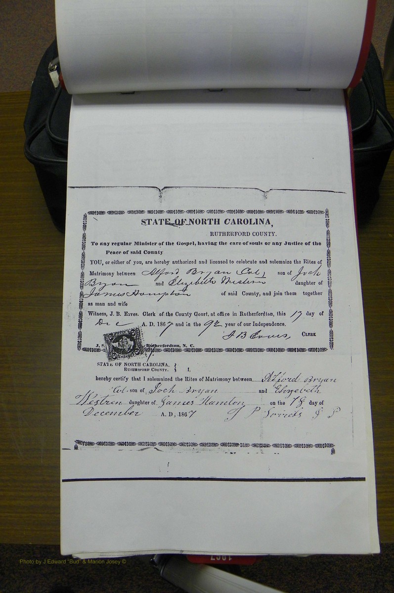 Rutherford Co, NC, Marriages 1865 - 1867 (26).JPG