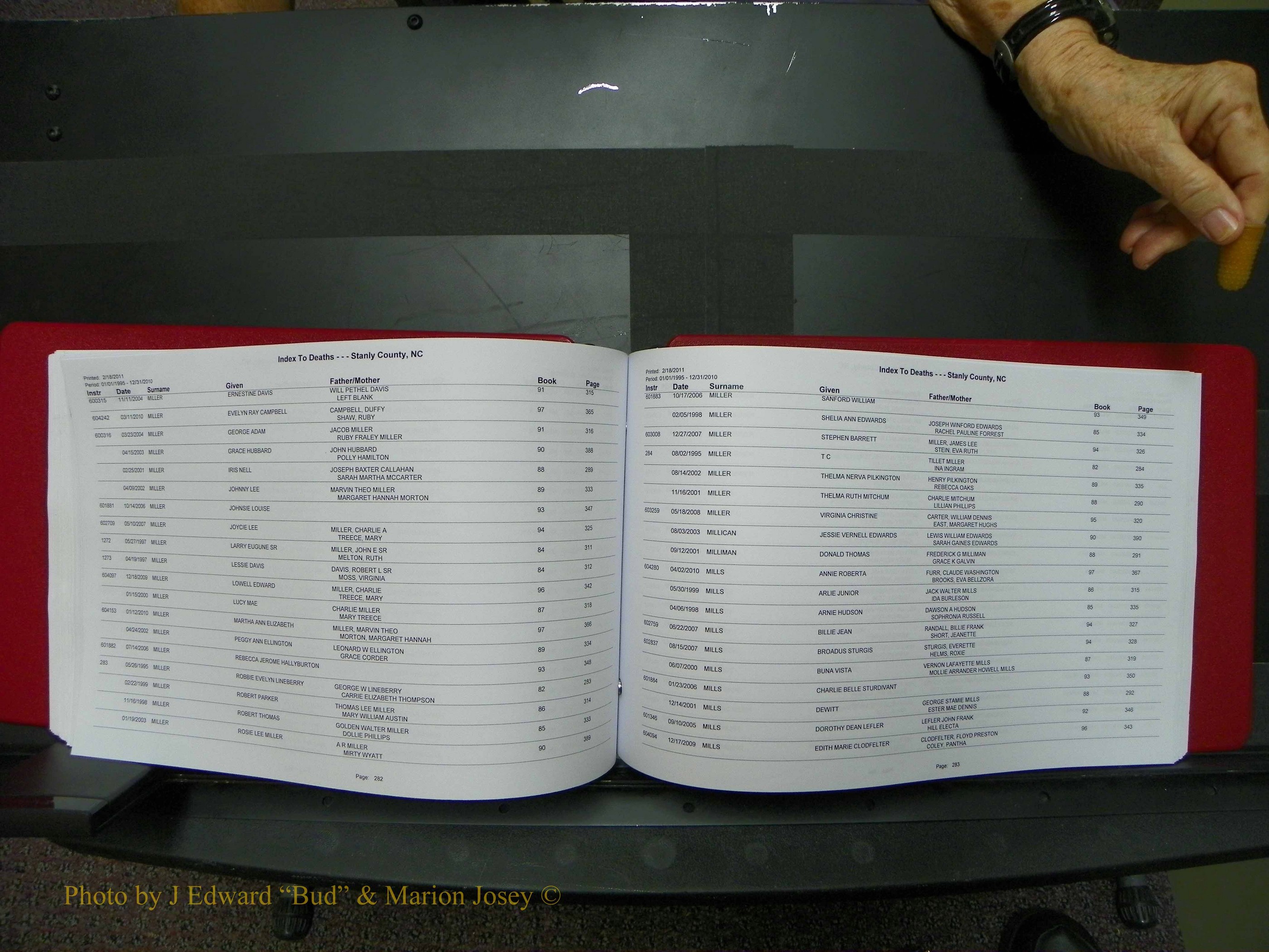 Stanley Co, NC Deaths, A-Z, 1995-2010 (144).JPG