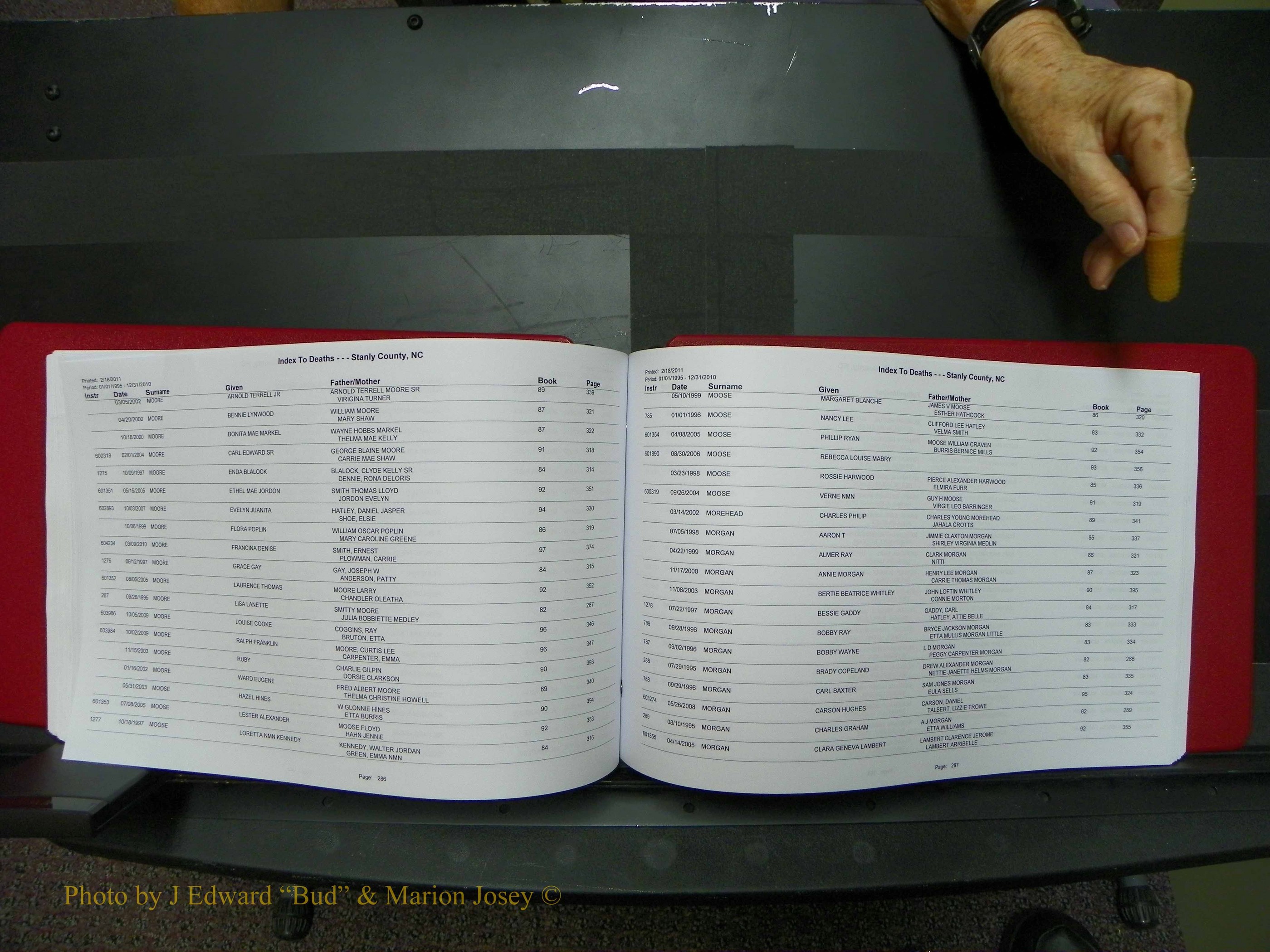 Stanley Co, NC Deaths, A-Z, 1995-2010 (146).JPG