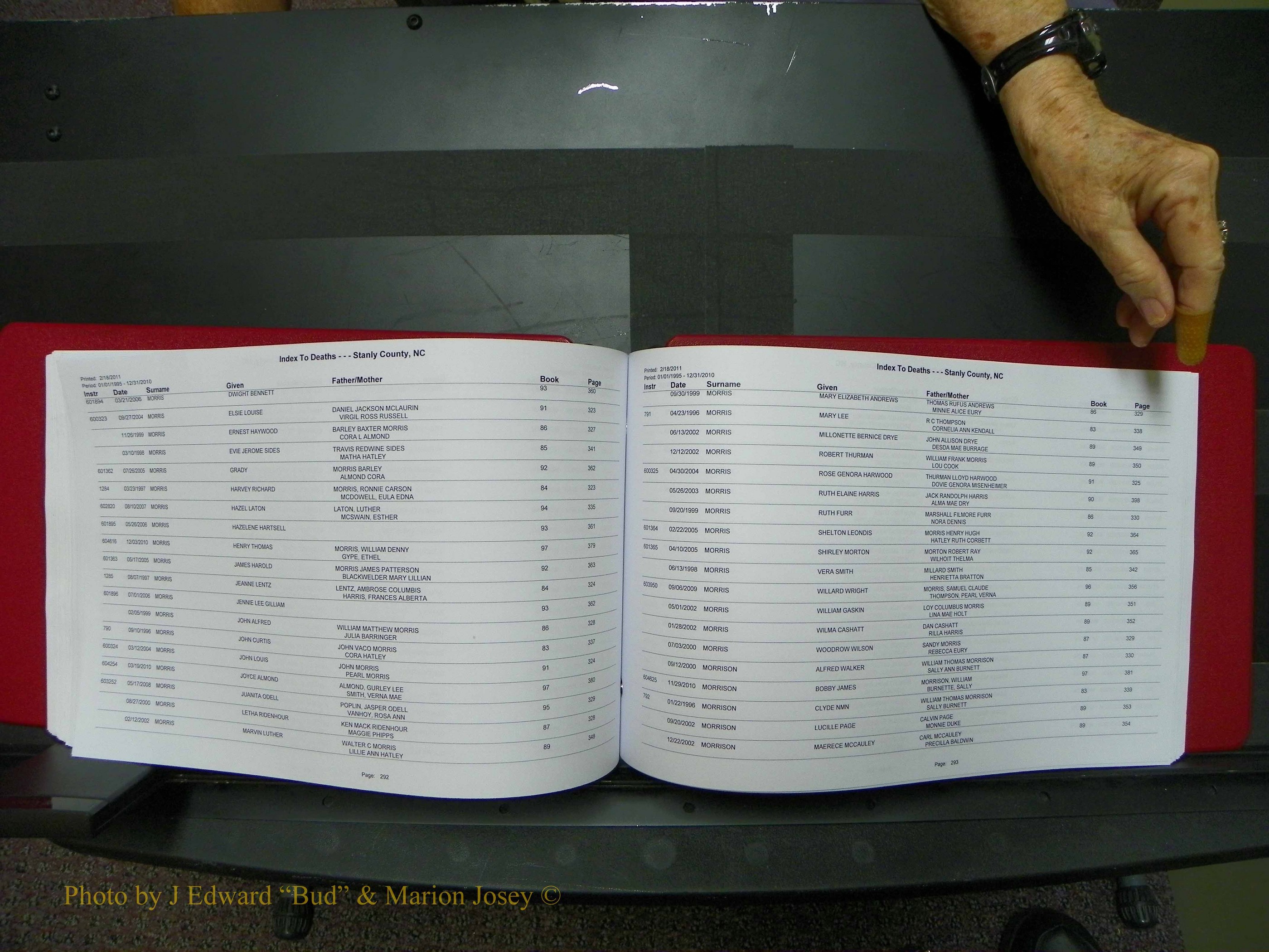 Stanley Co, NC Deaths, A-Z, 1995-2010 (149).JPG