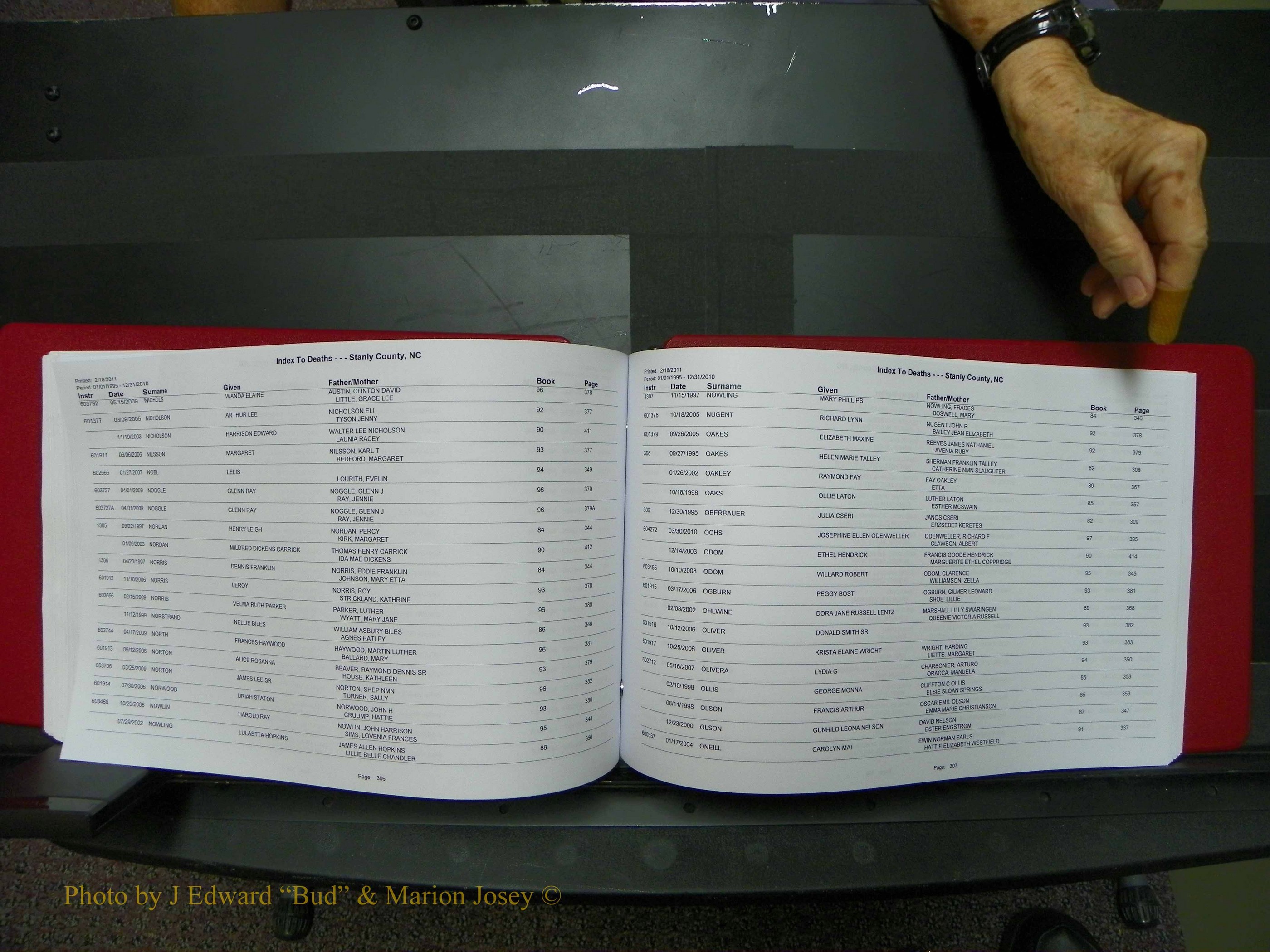 Stanley Co, NC Deaths, A-Z, 1995-2010 (156).JPG