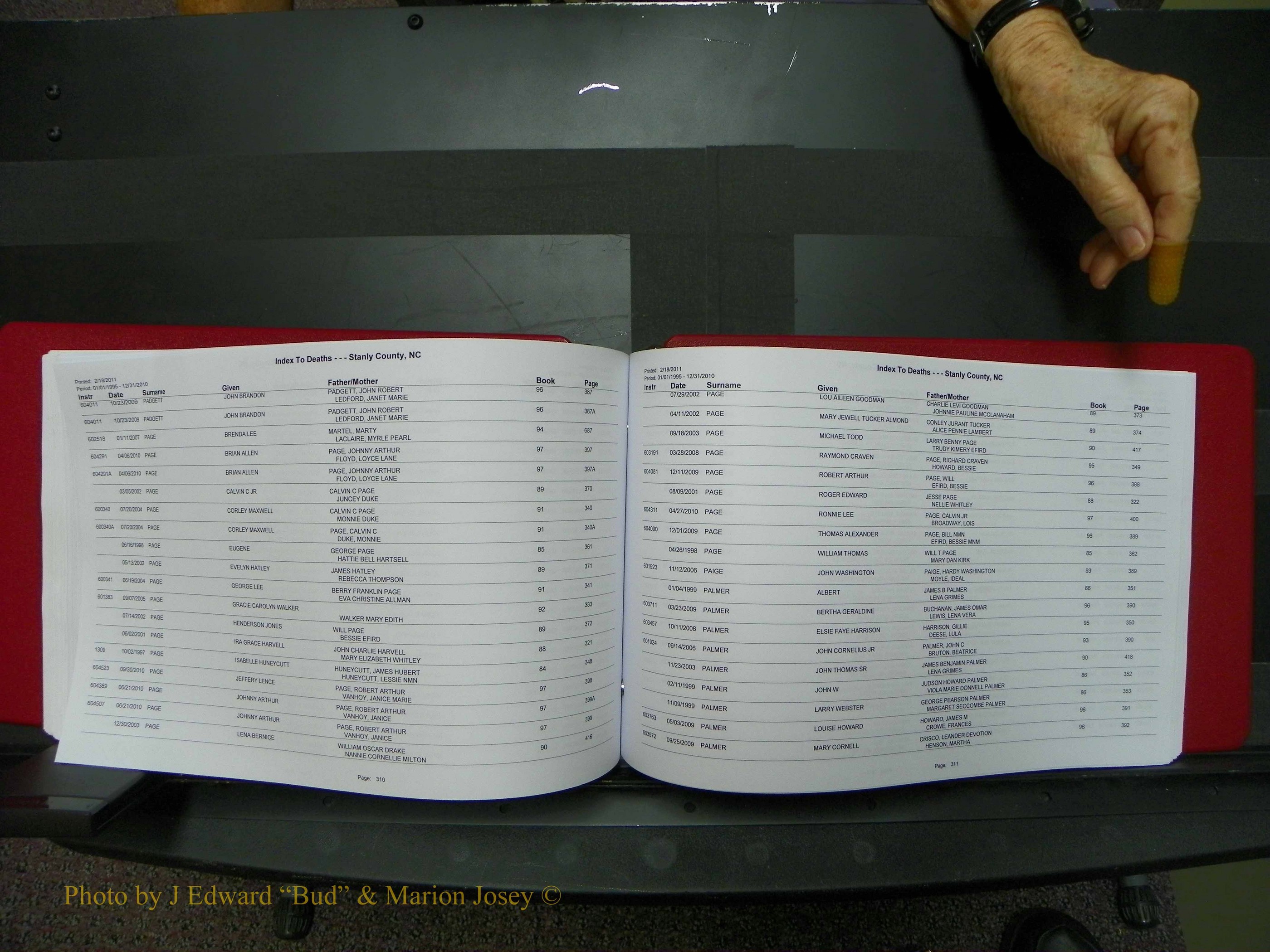 Stanley Co, NC Deaths, A-Z, 1995-2010 (157).JPG