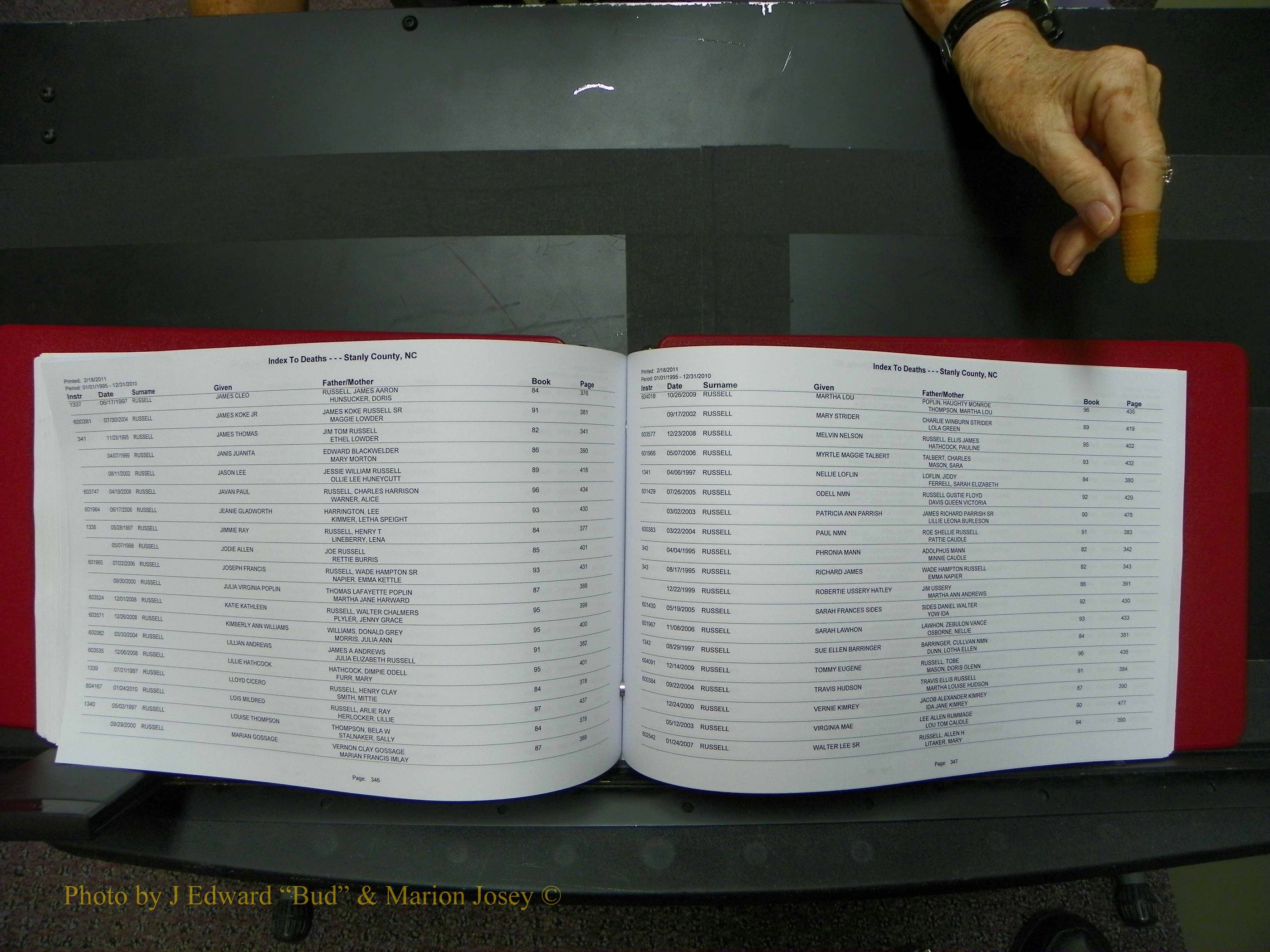 Stanley Co, NC Deaths, A-Z, 1995-2010 (176).JPG
