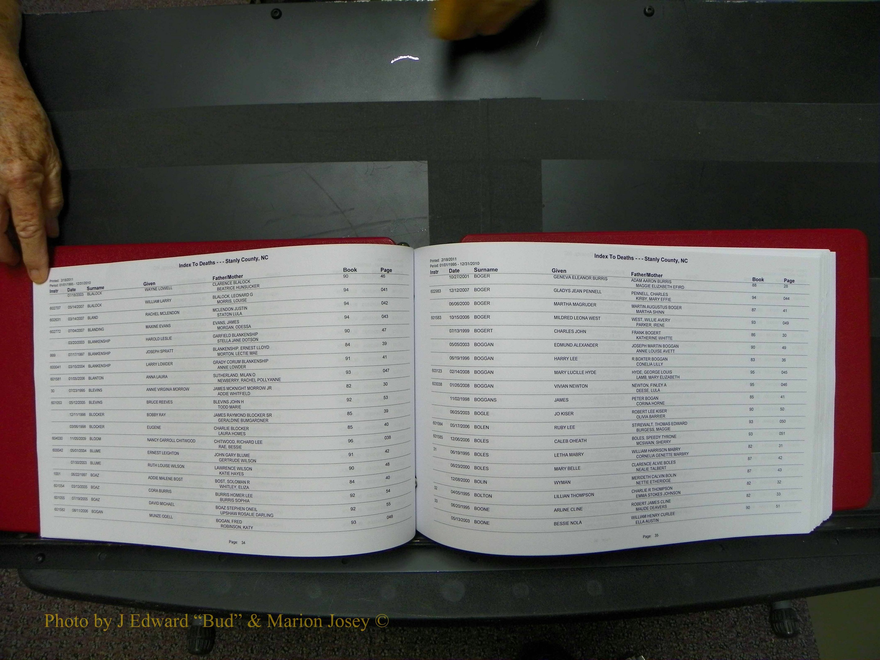 Stanley Co, NC Deaths, A-Z, 1995-2010 (19).JPG
