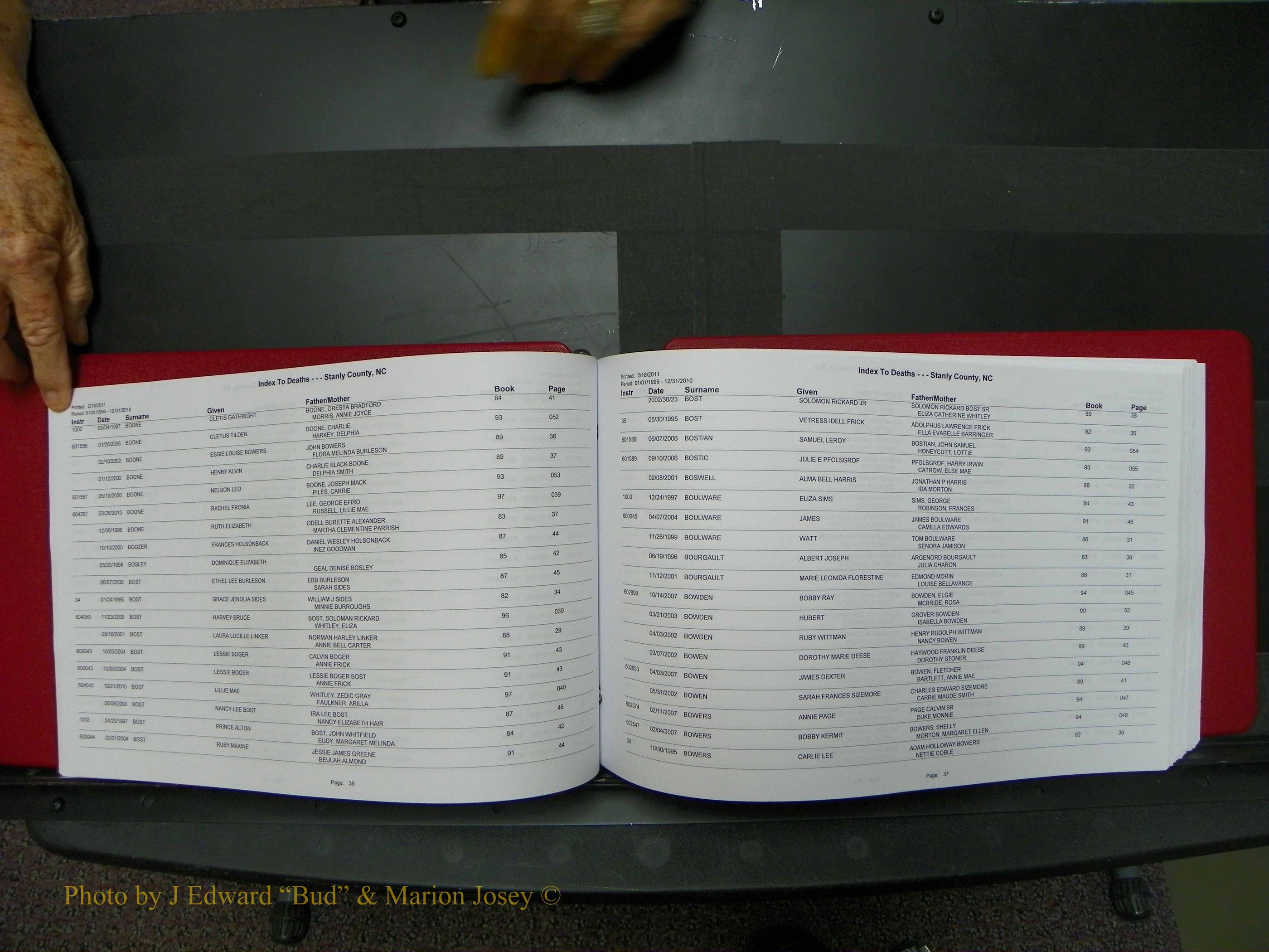 Stanley Co, NC Deaths, A-Z, 1995-2010 (20).JPG