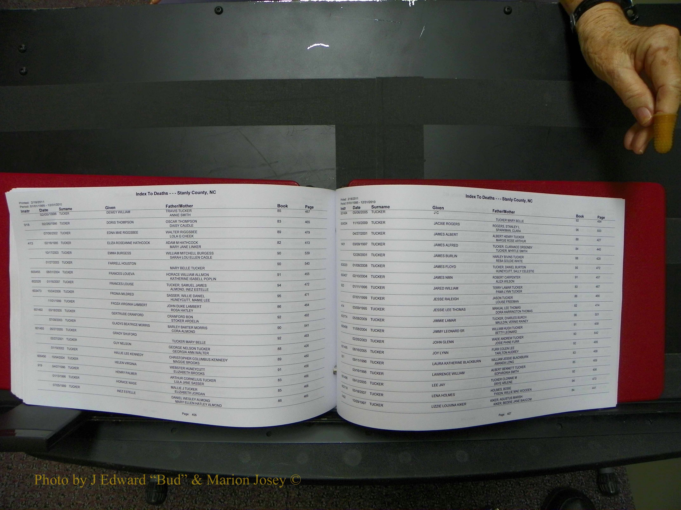 Stanley Co, NC Deaths, A-Z, 1995-2010 (206).JPG