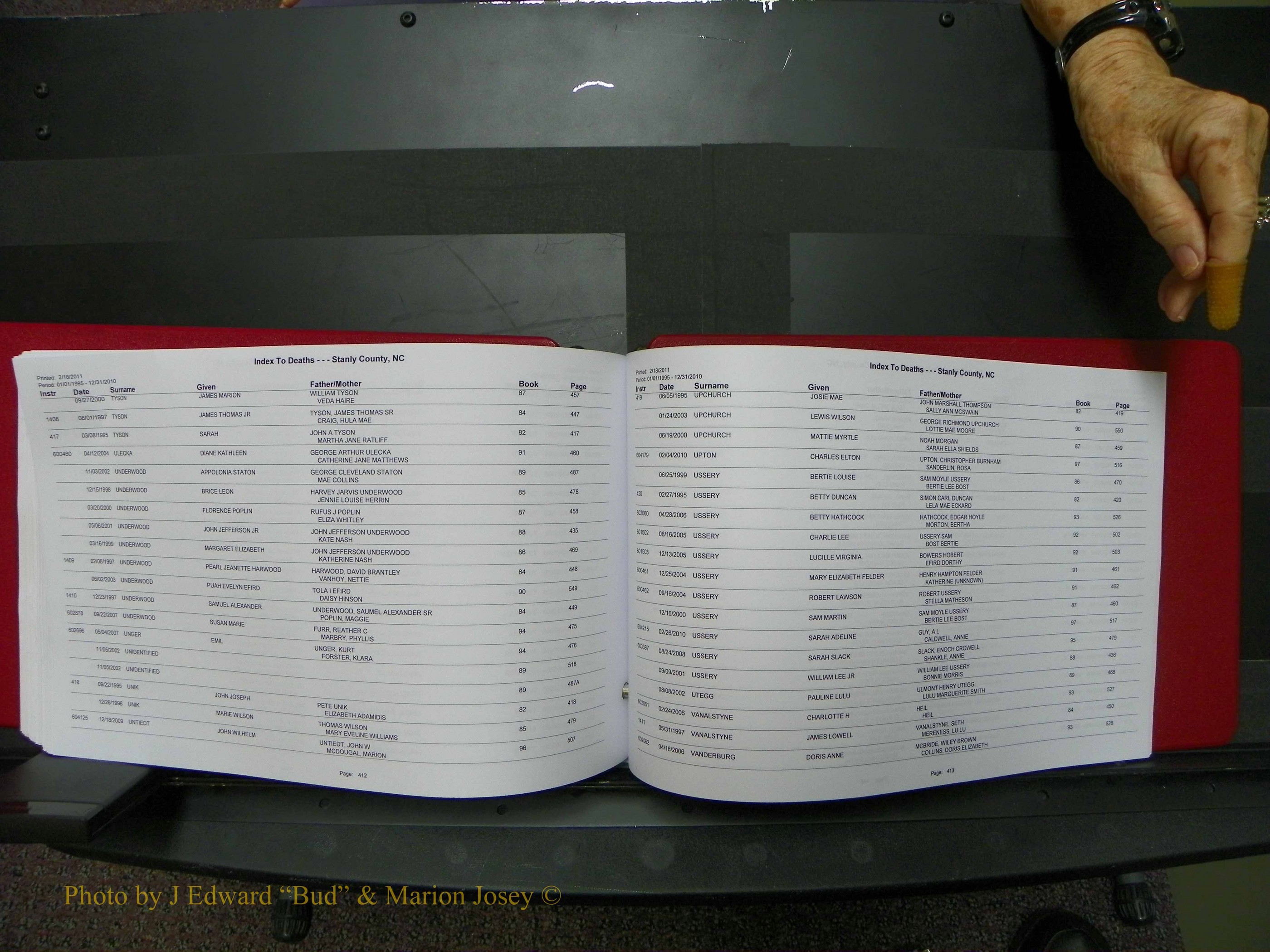 Stanley Co, NC Deaths, A-Z, 1995-2010 (210).JPG
