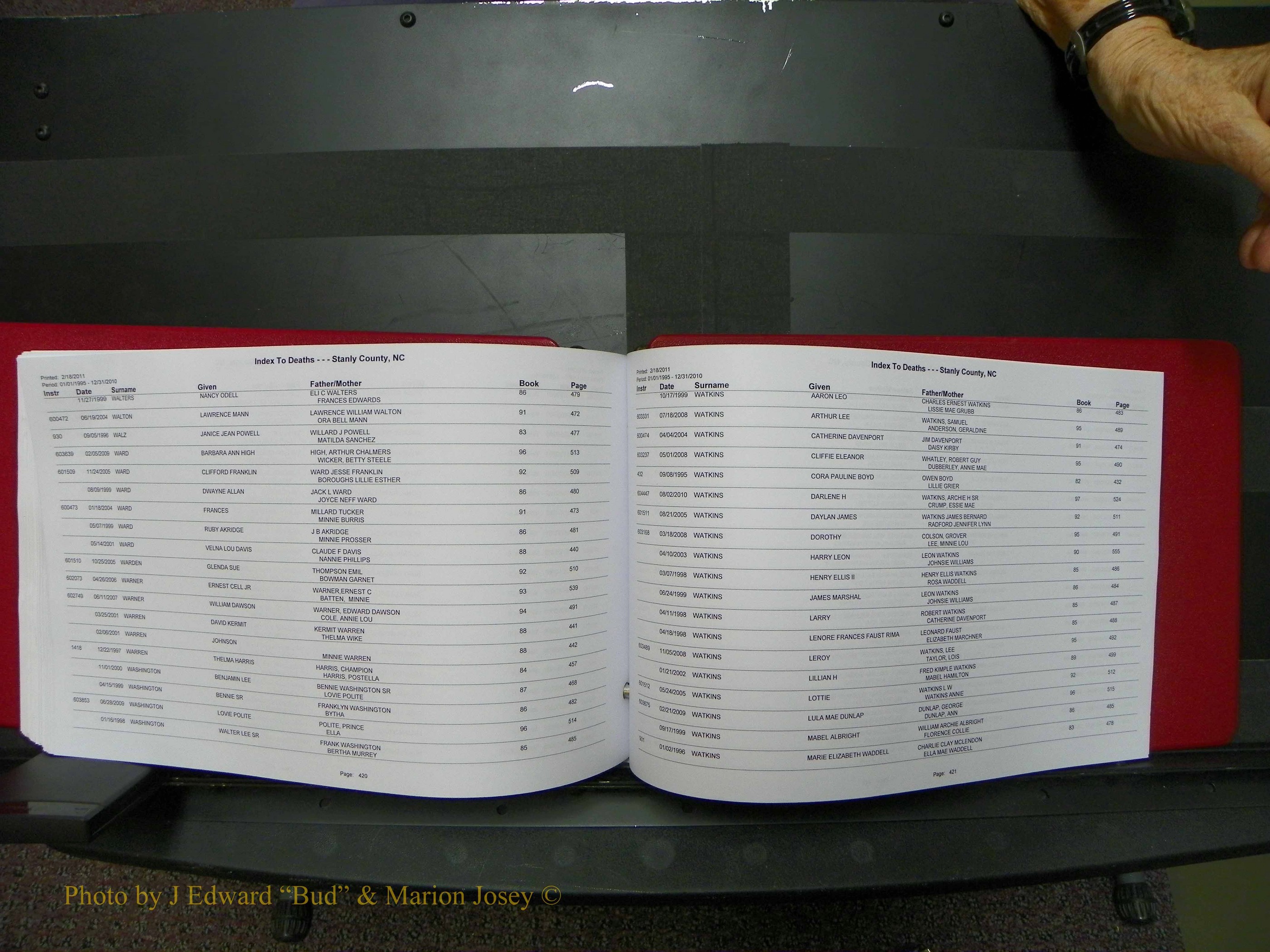 Stanley Co, NC Deaths, A-Z, 1995-2010 (212).JPG