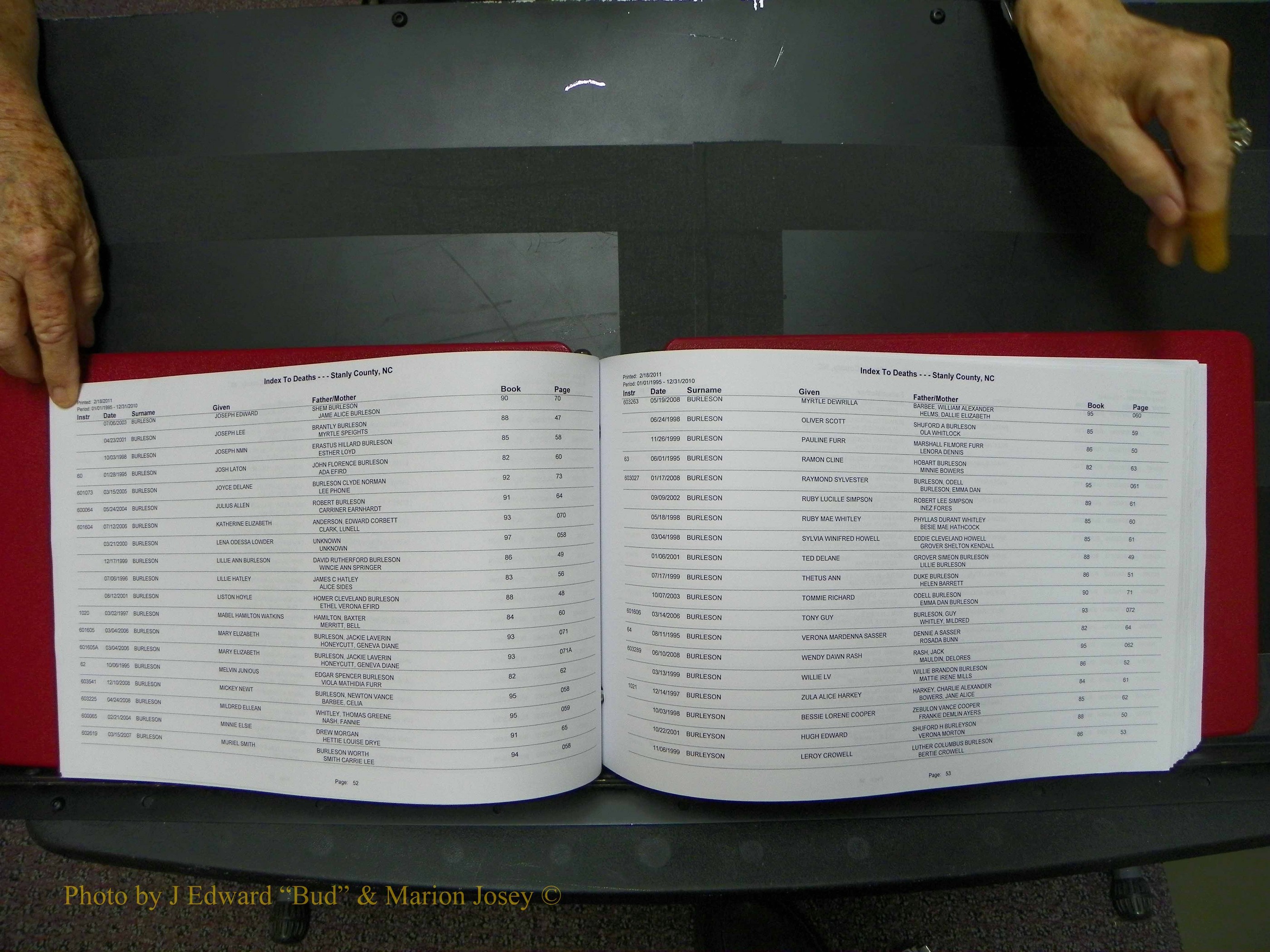 Stanley Co, NC Deaths, A-Z, 1995-2010 (27).JPG