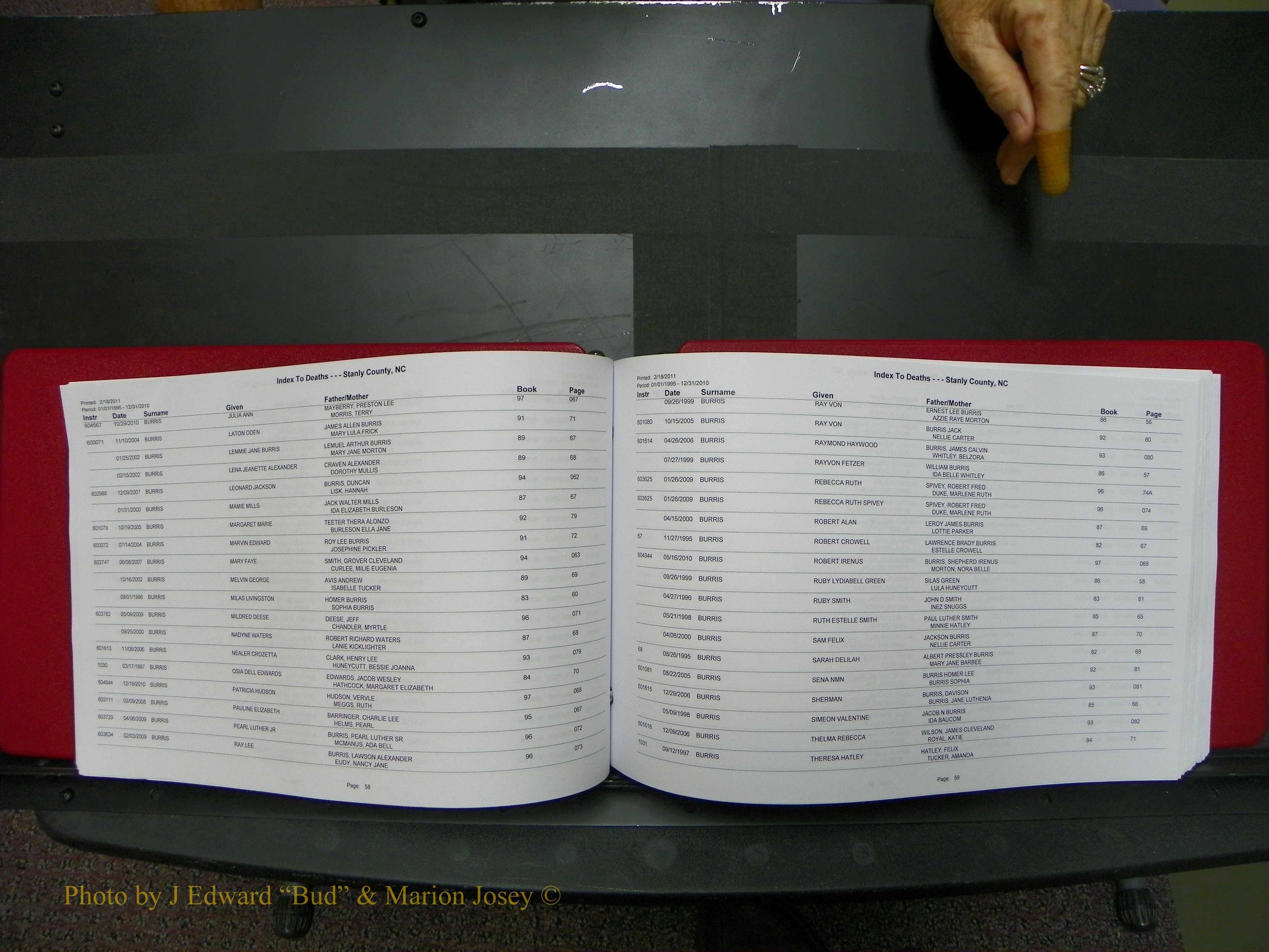 Stanley Co, NC Deaths, A-Z, 1995-2010 (30).JPG