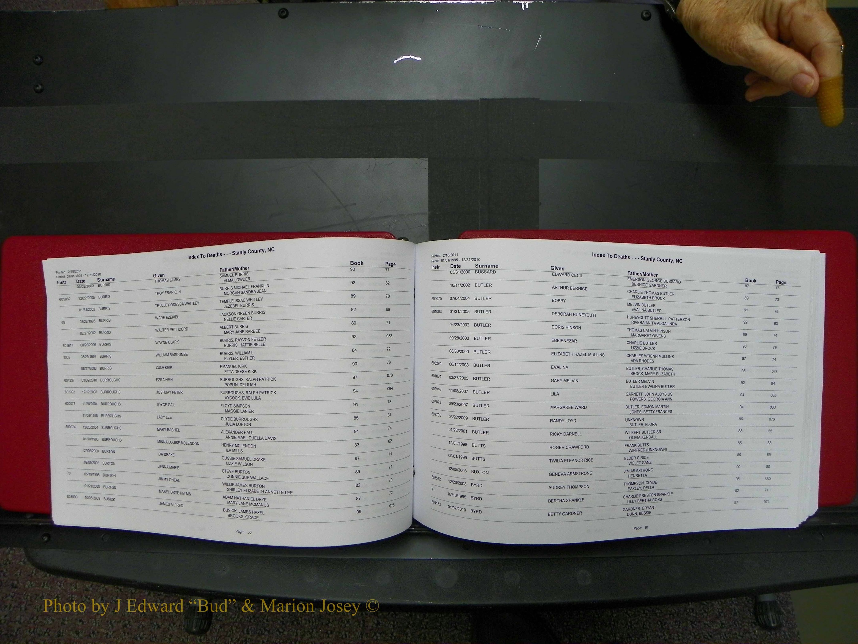 Stanley Co, NC Deaths, A-Z, 1995-2010 (32).JPG