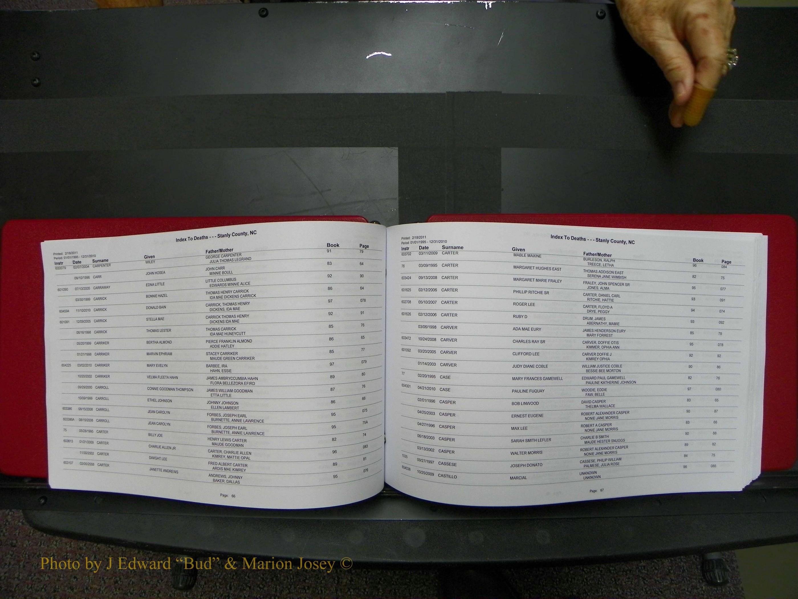 Stanley Co, NC Deaths, A-Z, 1995-2010 (35).JPG