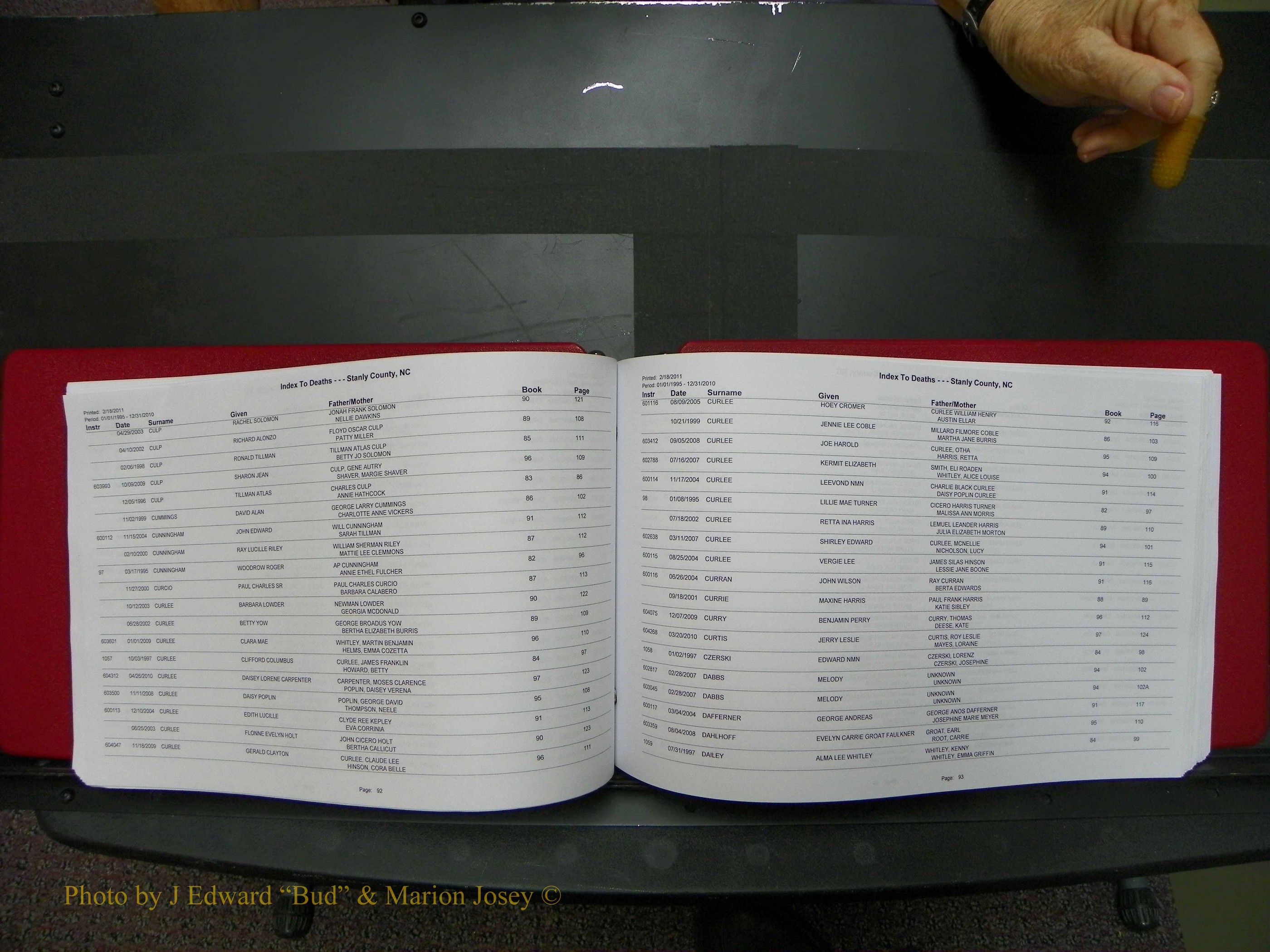 Stanley Co, NC Deaths, A-Z, 1995-2010 (48).JPG
