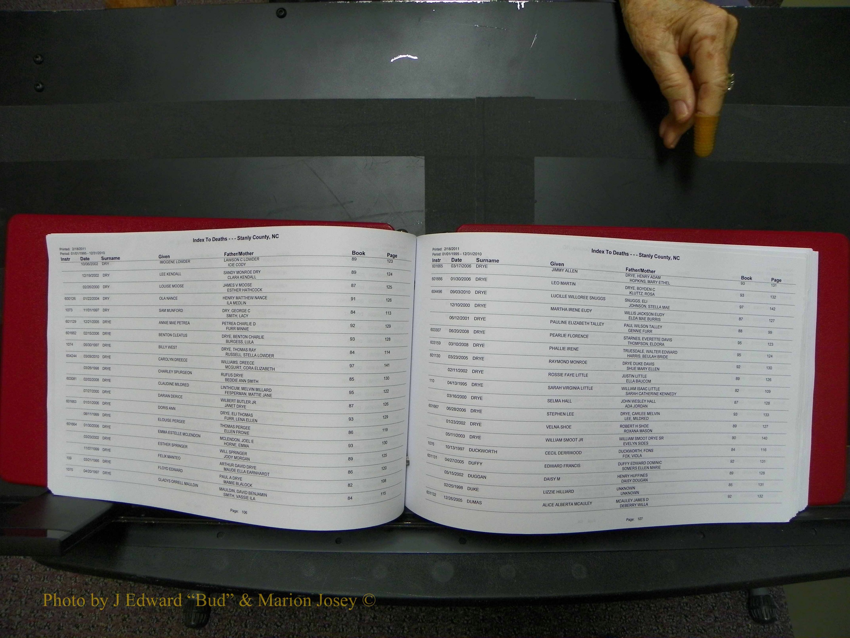Stanley Co, NC Deaths, A-Z, 1995-2010 (55).JPG