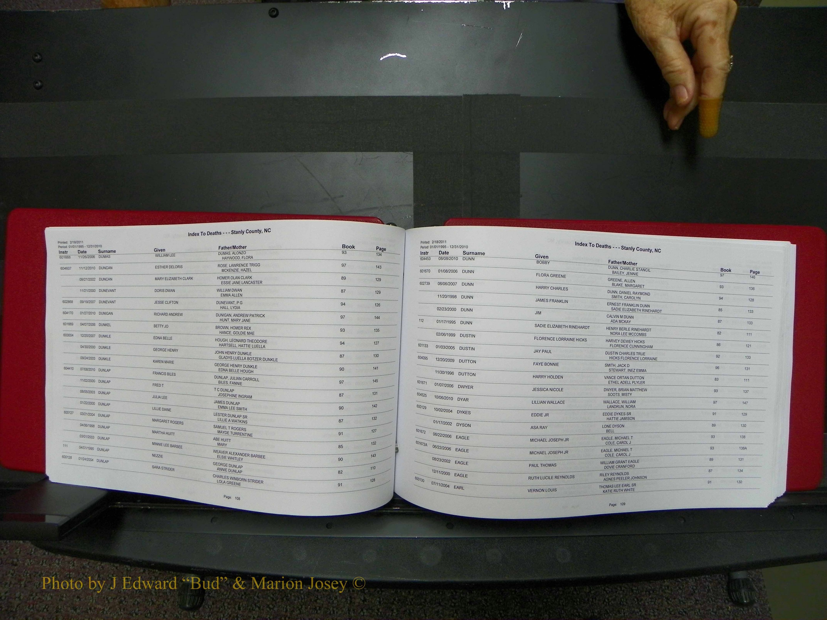 Stanley Co, NC Deaths, A-Z, 1995-2010 (56).JPG