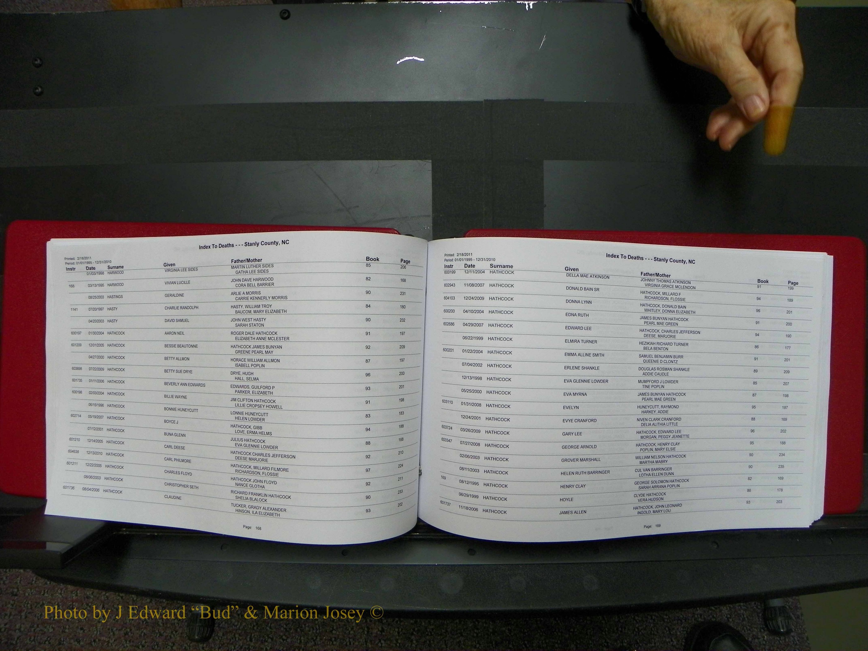 Stanley Co, NC Deaths, A-Z, 1995-2010 (87).JPG