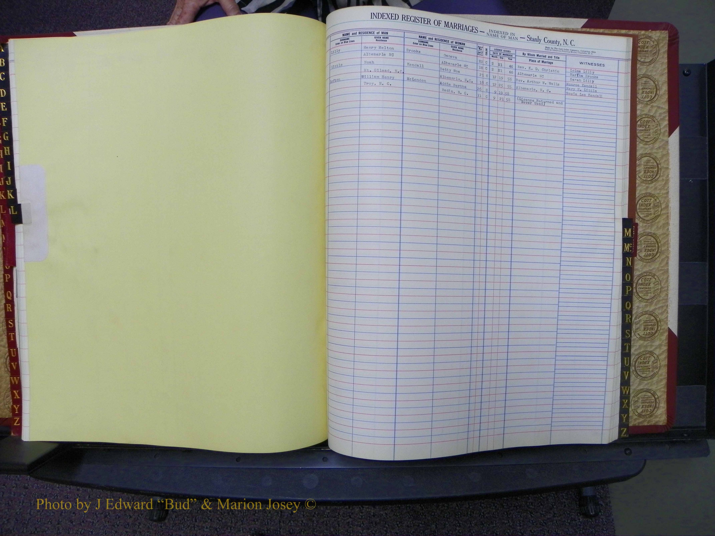 Stanley Co, NC Marriages, Male Index, A-Z, 1939-1963 (113).JPG