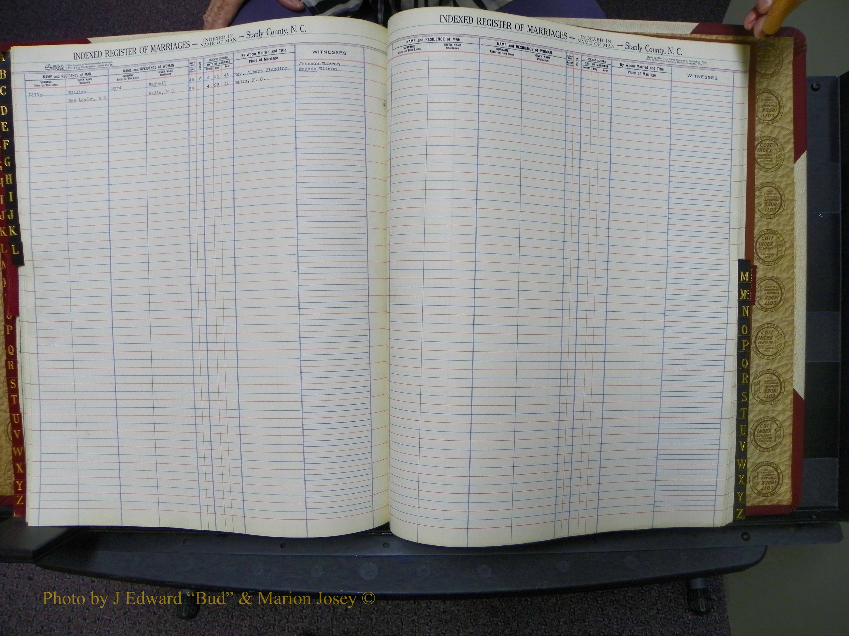 Stanley Co, NC Marriages, Male Index, A-Z, 1939-1963 (114).JPG