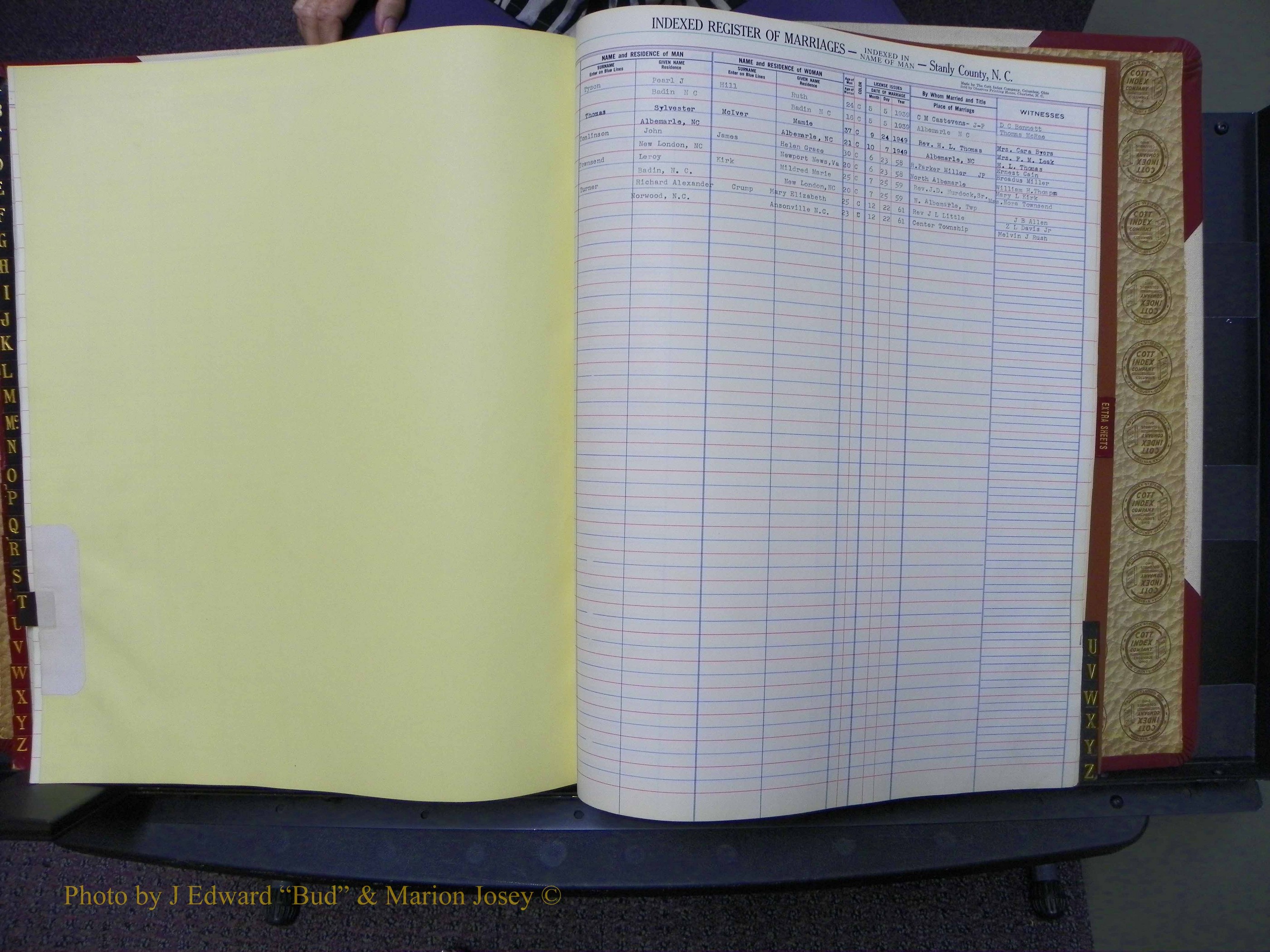 Stanley Co, NC Marriages, Male Index, A-Z, 1939-1963 (123).JPG