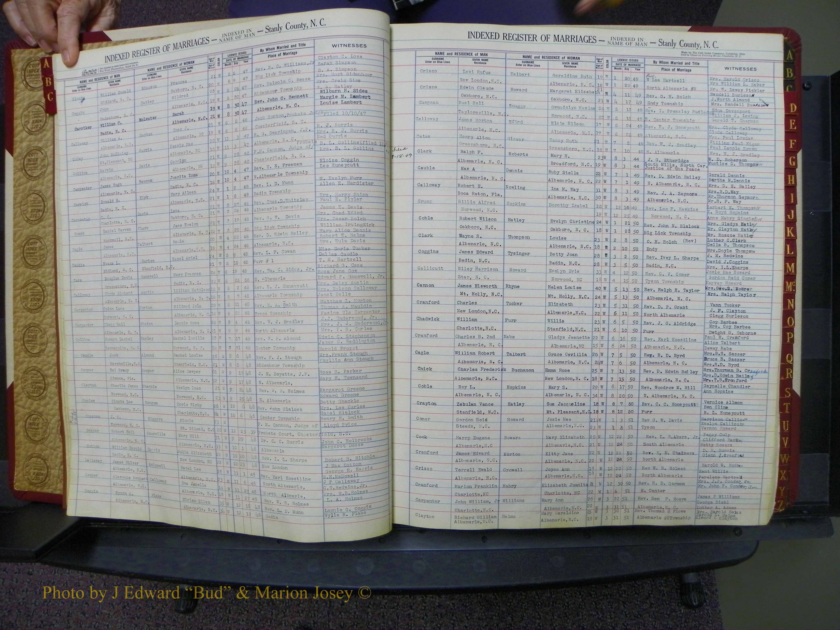 Stanley Co, NC Marriages, Male Index, A-Z, 1939-1963 (17).JPG