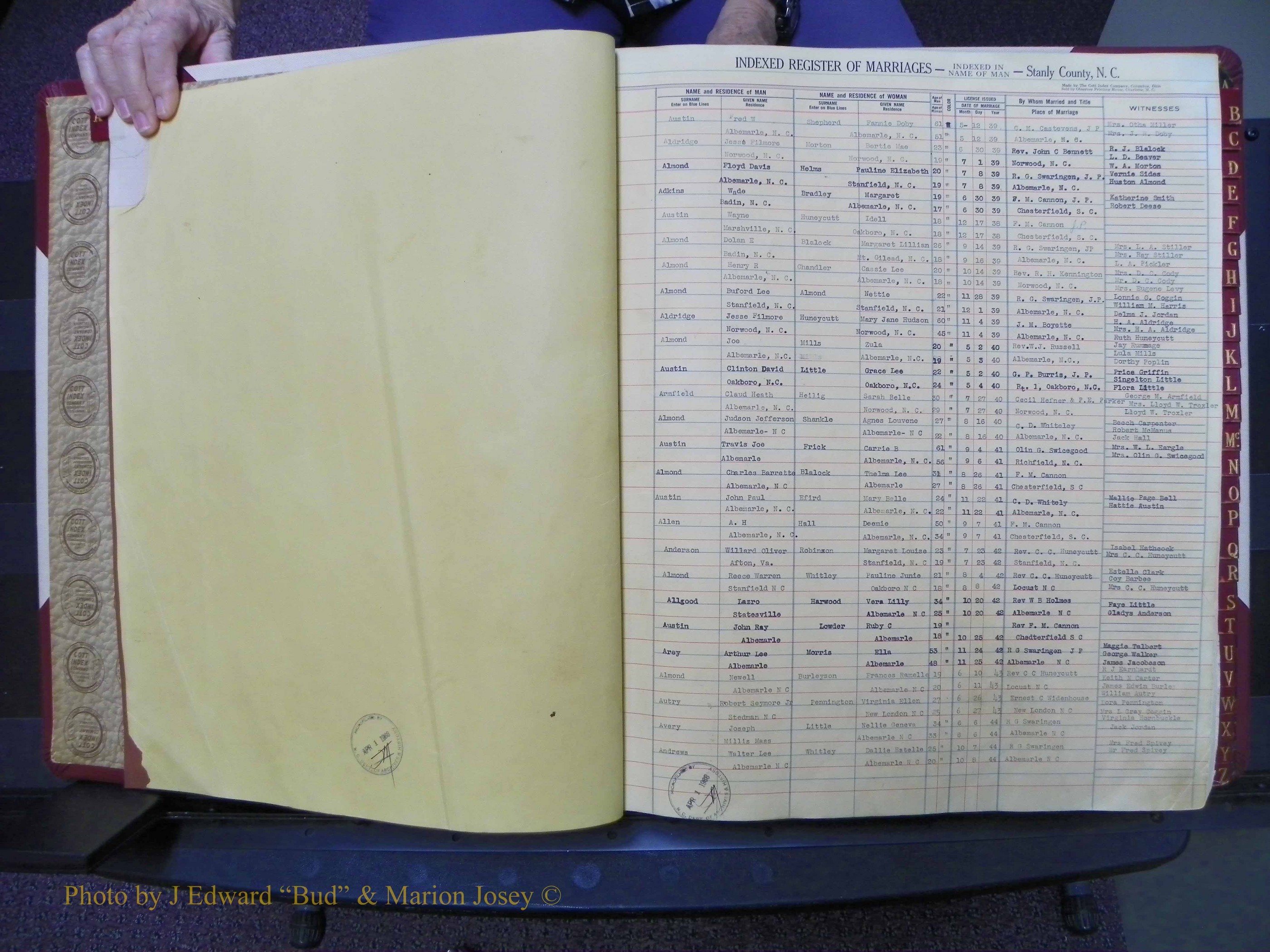 Stanley Co, NC Marriages, Male Index, A-Z, 1939-1963 (2).JPG